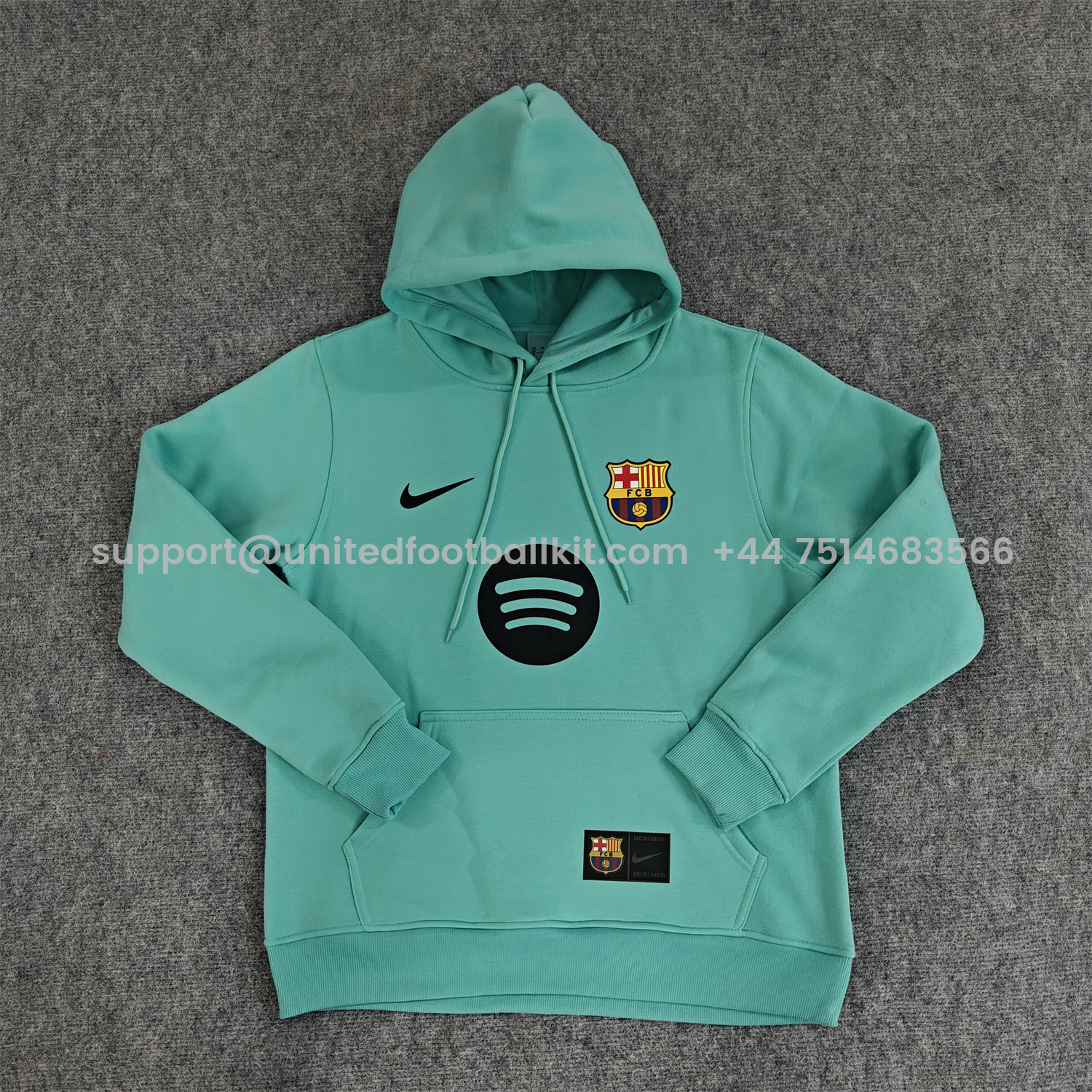 Unitedfootballkit.com | Barcelona 25-26 Big Logo Unisex Pullover Hoodie -Customize Name, Number and Patch | Worldwide Shipping