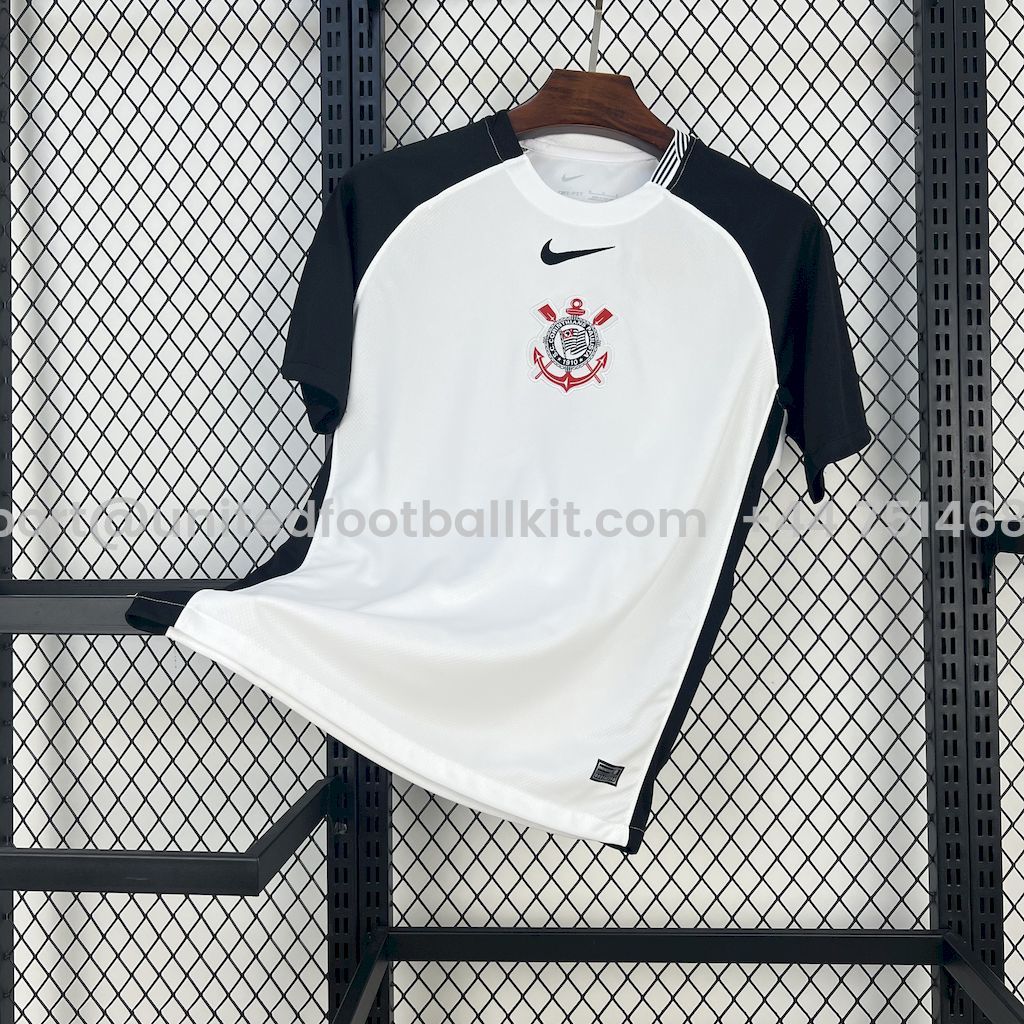 Unitedfootballkit.com | Corinthians 2025-26 Home Unsponsored Jersey - Fans Version -Customize Name, Number and Patch | Worldwide Shipping