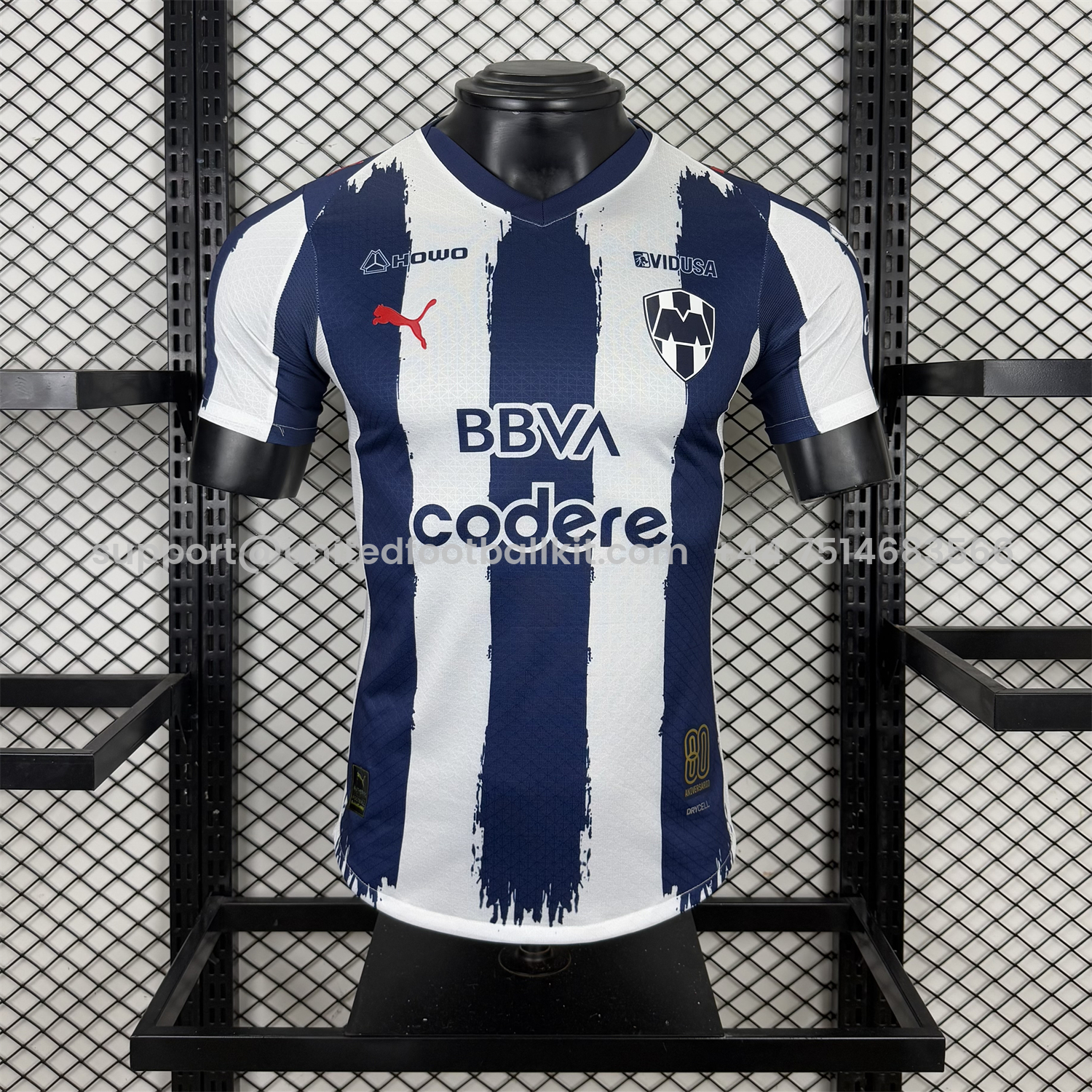 Unitedfootballkit.com | Rayados Monterrey 25-26 Home Stripes Jersey - Player Version -Customize Name, Number and Patch | Worldwide Shipping