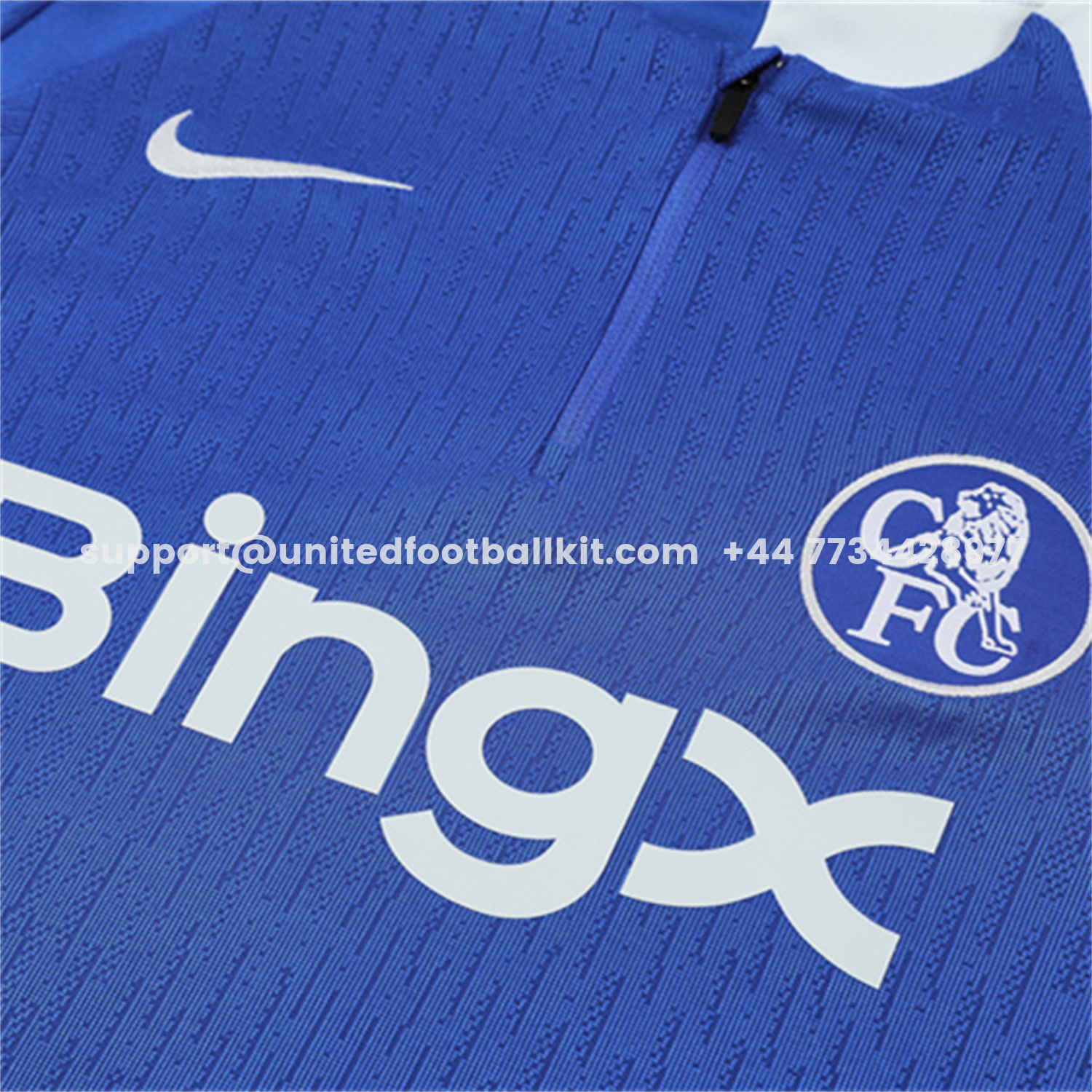 Unitedfootballkit.com | C.H.E.L.S.E.A 25-26 Kids Long Sleeve Training Set - Player Version - Blue Top and Black Pants -Customize Name, Number and Patch | Worldwide Shipping