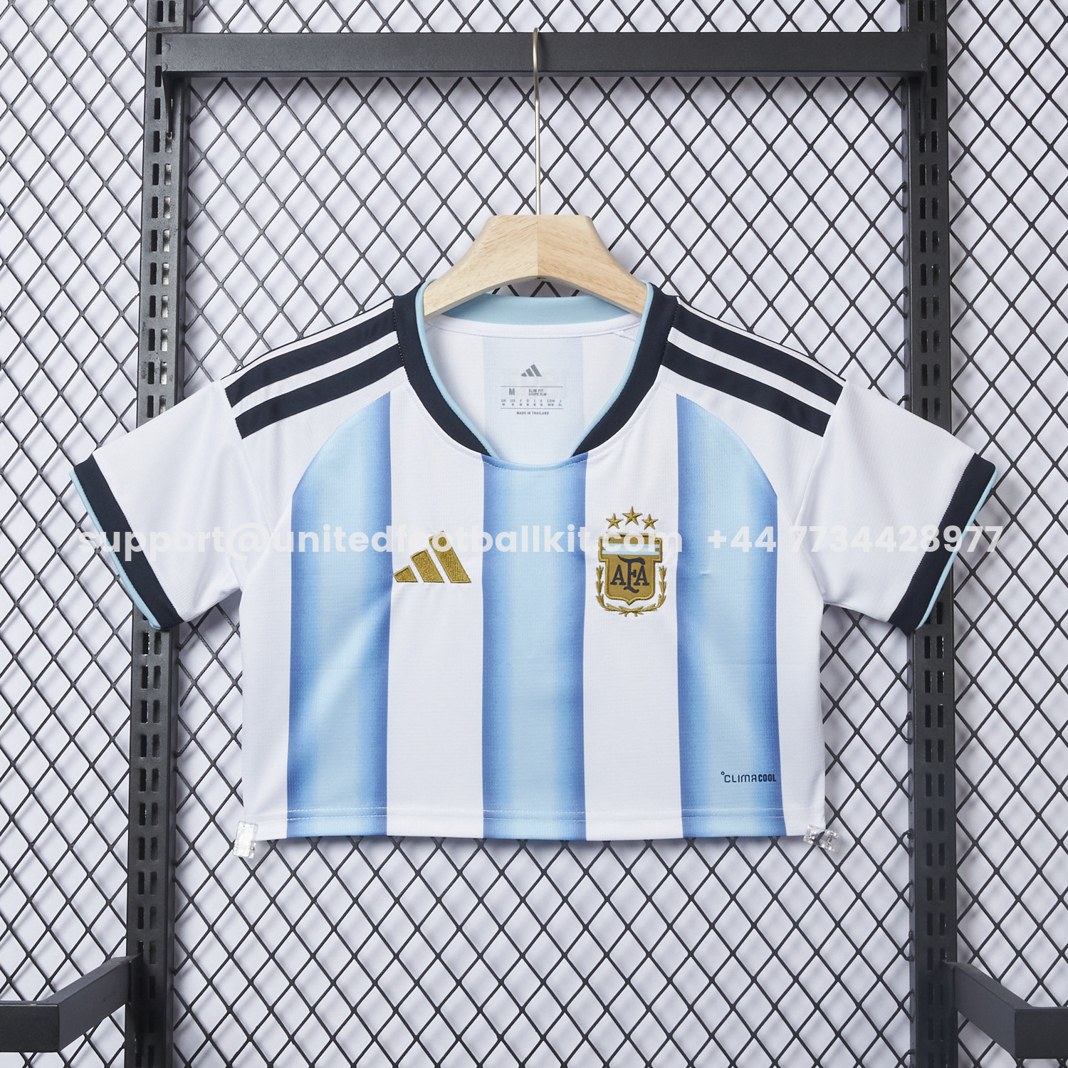 Unitedfootballkit.com | Women's Argentina 2026 Home Cropped Jersey -Customize Name, Number and Patch | Worldwide Shipping