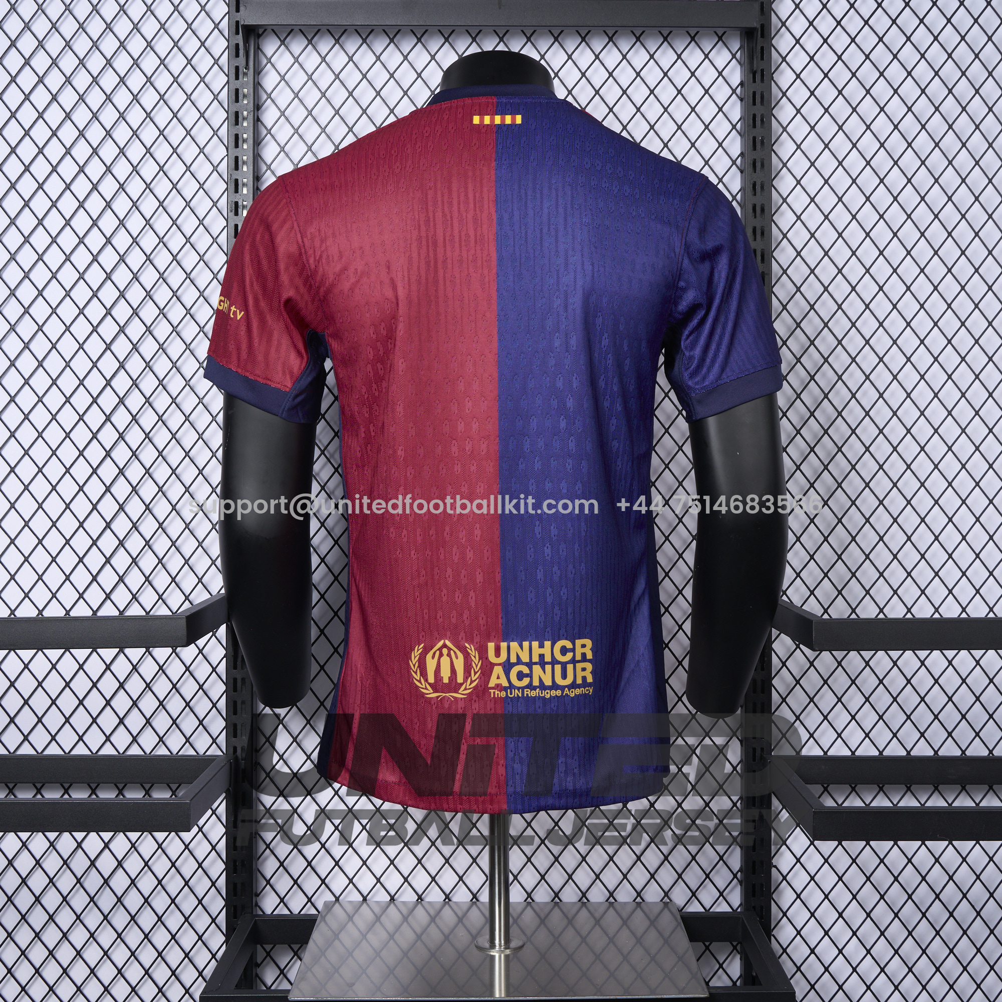 Unitedfootballkit.com | Barcelona 24-25 Home Unsponsored Jersey - Player Version -Customize Name, Number and Patch | Worldwide Shipping