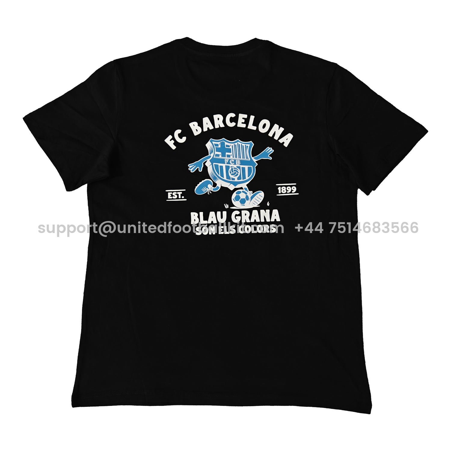 Unitedfootballkit.com | Barcelona Fun Crest Design Dynamic And Modern Features T-shirt【Black】 -Customize Name, Number and Patch | Worldwide Shipping