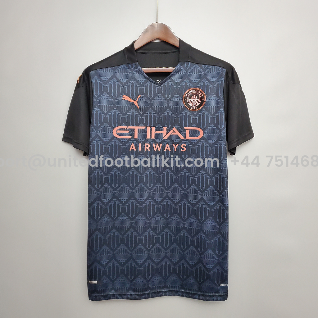 Unitedfootballkit.com | Manchester City 20-21 Away Stadium Jersey - Fans Version -Customize Name, Number and Patch | Worldwide Shipping