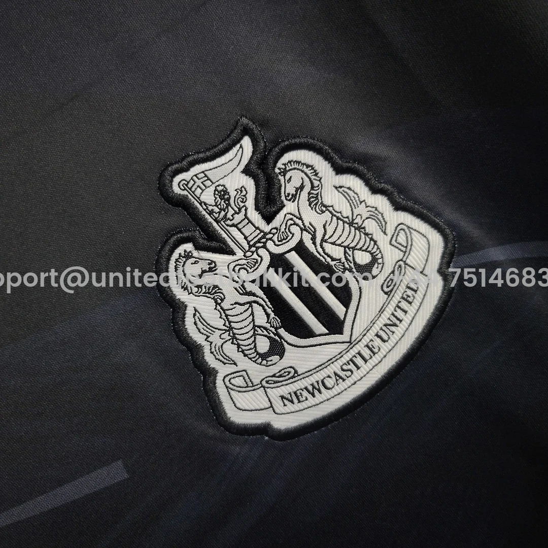 Unitedfootballkit.com | Newcastle United 24-25 Black Pre-Match Training Jersey - Fans Version -Customize Name, Number and Patch | Worldwide Shipping