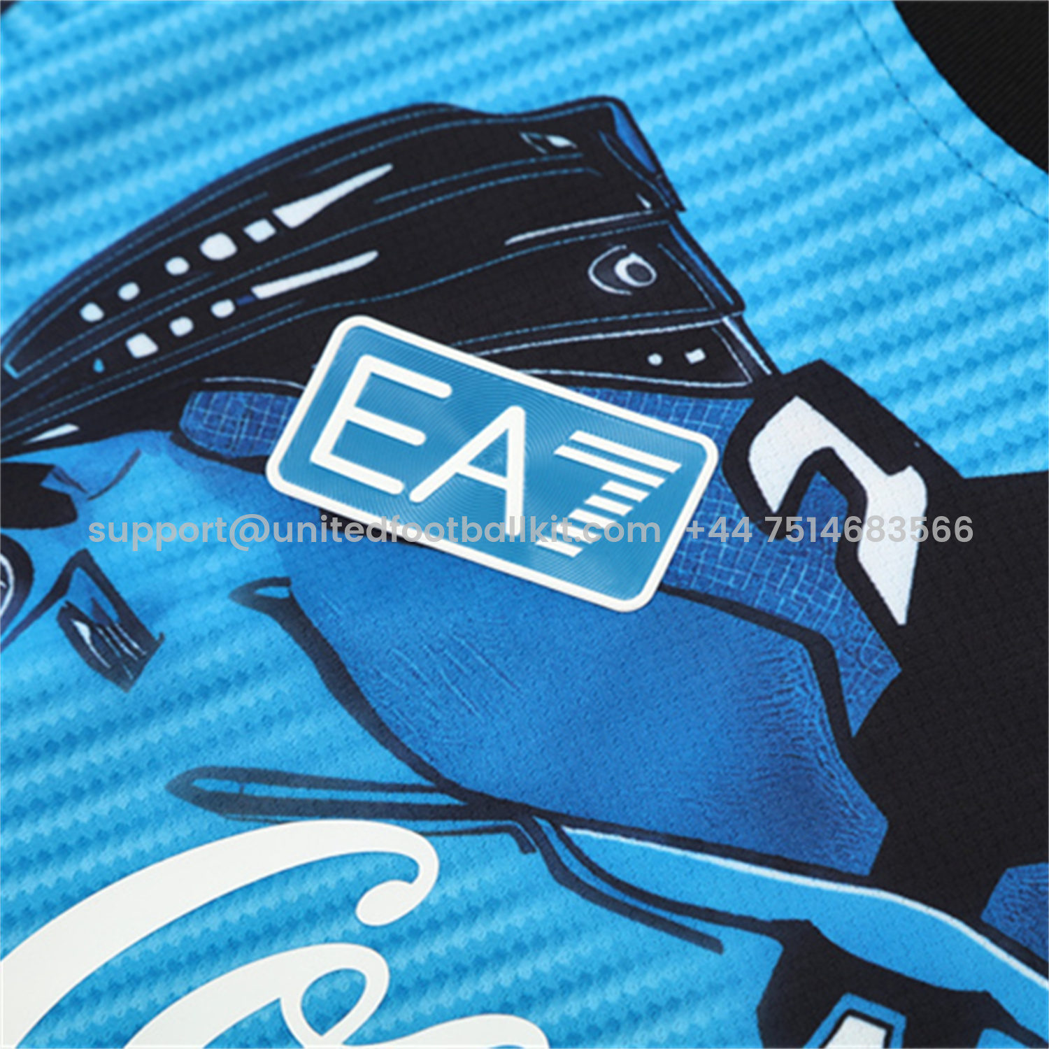 Unitedfootballkit.com | Napoli 25-26 Kids Short-Sleeve Training Set - Blue Mecha Top & Black Shorts -Customize Name, Number and Patch | Worldwide Shipping