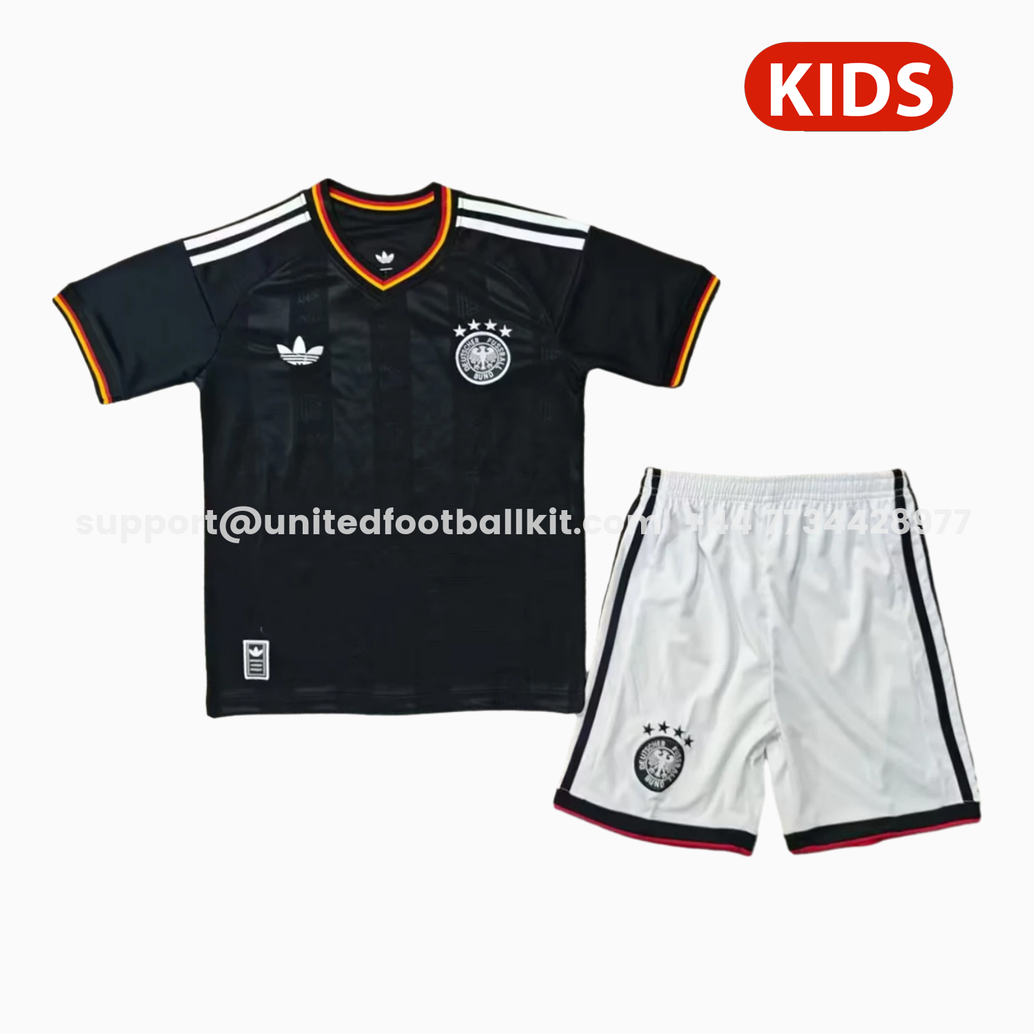 Unitedfootballkit.com | Germany 2026 Black Special Kids Kit -Customize Name, Number and Patch | Worldwide Shipping