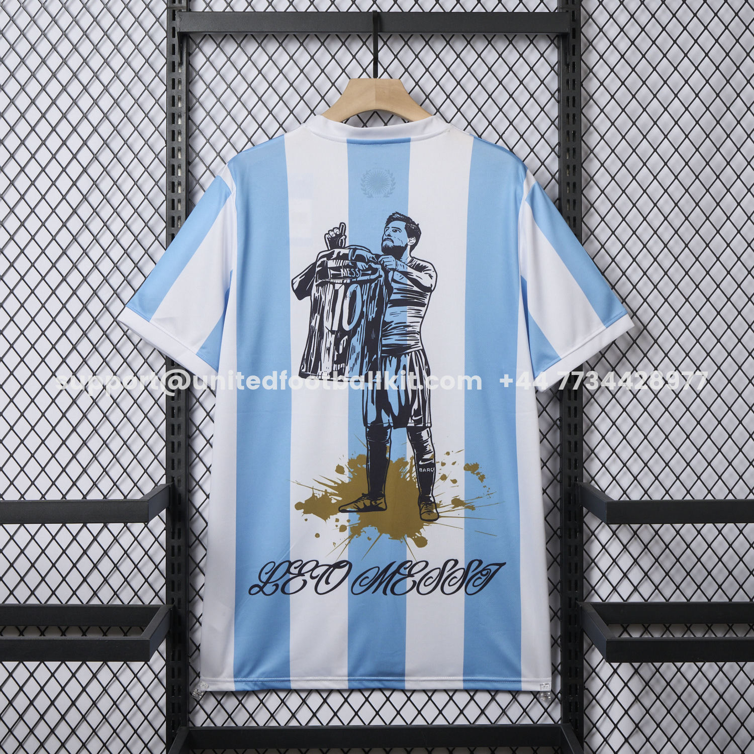 Unitedfootballkit.com | Argentina 25-26 50th Anniversary Messi Graffiti Special Jersey - Fans Version -Customize Name, Number and Patch | Worldwide Shipping