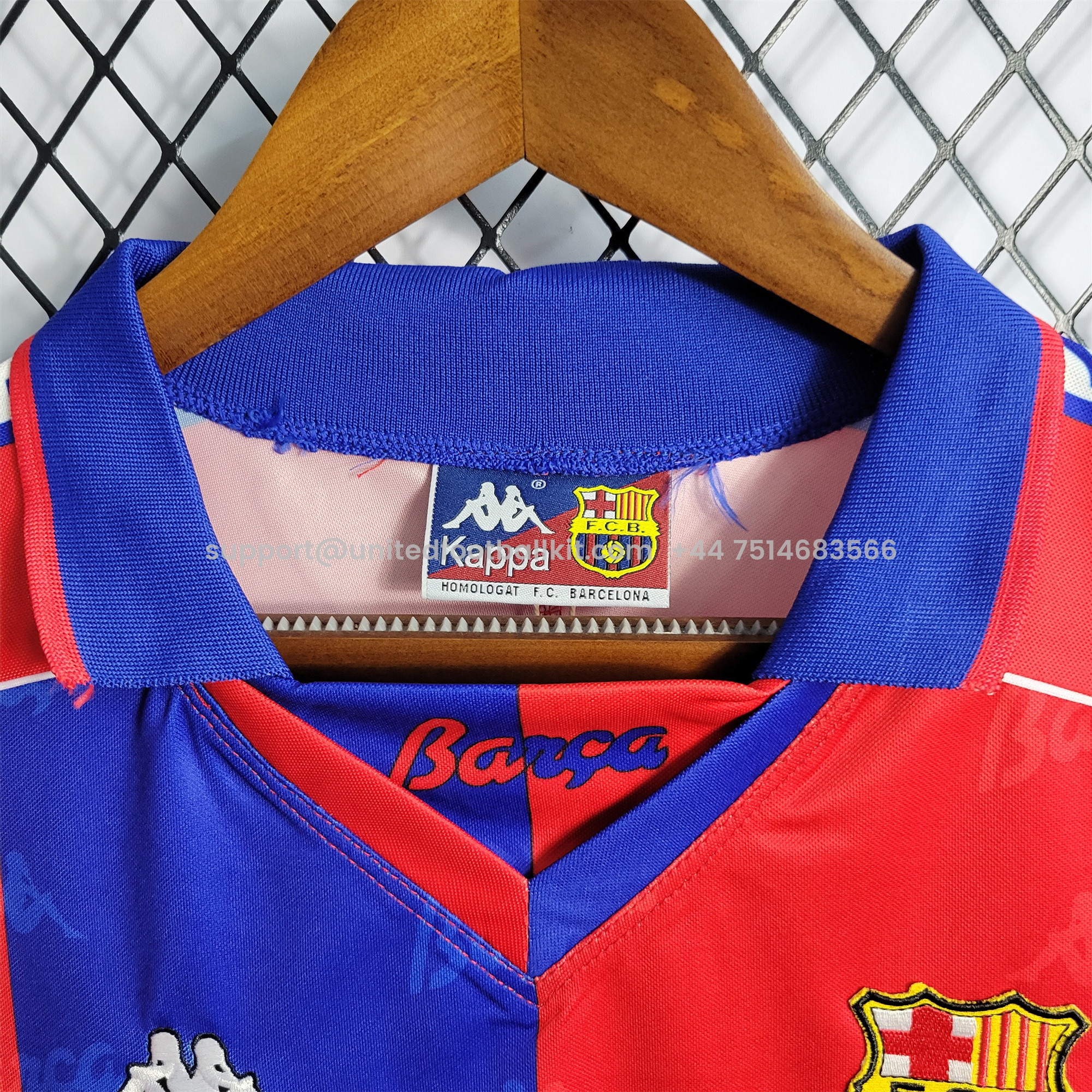 Unitedfootballkit.com | Retro Barcelona 92-95 Home Stadium Jersey -Customize Name, Number and Patch | Worldwide Shipping