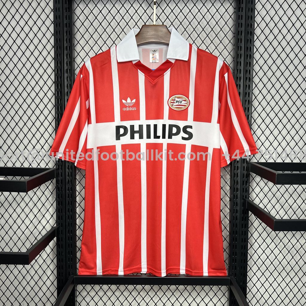 Unitedfootballkit.com | Retro PSV Eindhoven 1990-92 Home Jersey -Customize Name, Number and Patch | Worldwide Shipping