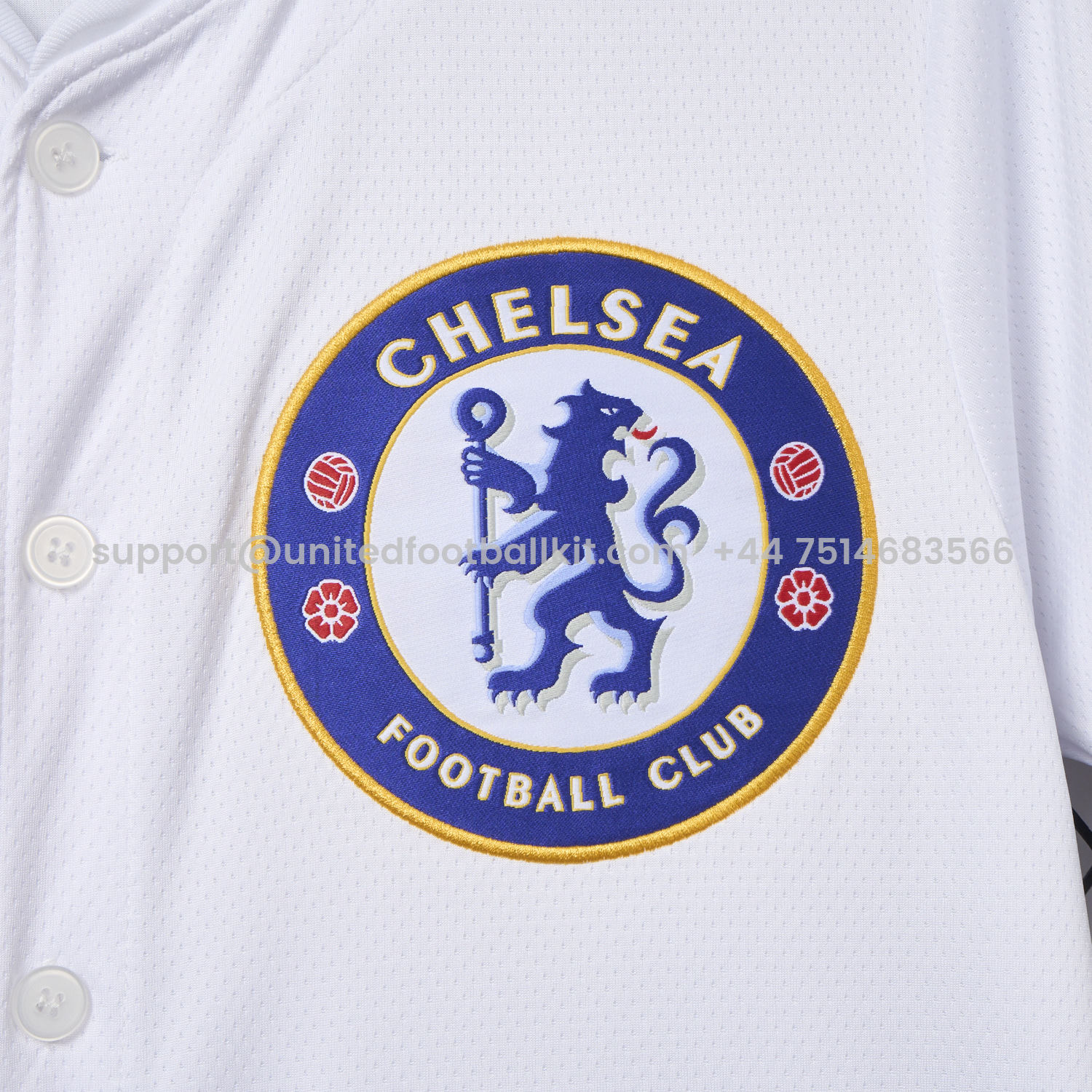 Unitedfootballkit.com | C.H.E.L.S.E.A 25-26 White Limited Baseball Jersey -Customize Name, Number and Patch | Worldwide Shipping