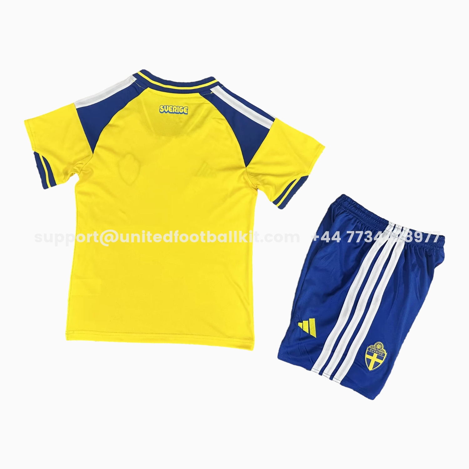 Unitedfootballkit.com | Sweden 2026 Home Kids Kit -Customize Name, Number and Patch | Worldwide Shipping