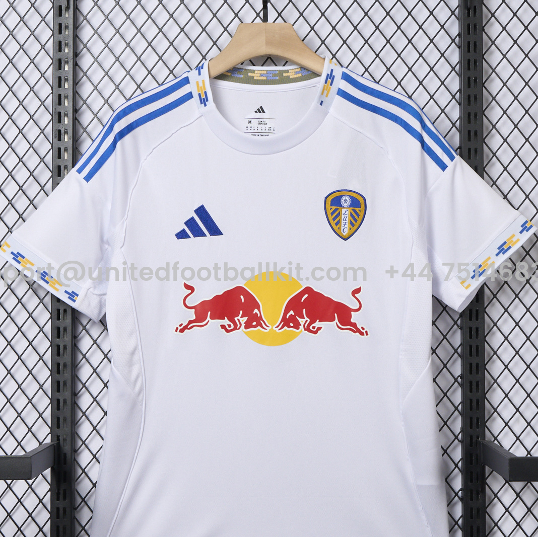 Unitedfootballkit.com | Leeds United 25-26 Home White Jersey - Fans Version -Customize Name, Number and Patch | Worldwide Shipping