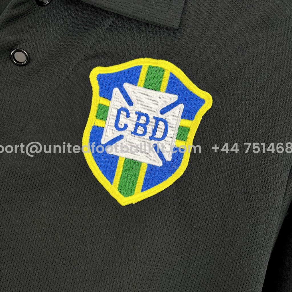 Unitedfootballkit.com | Retro Brazil 2004 Black GK Special Long Sleeves Jersey -Customize Name, Number and Patch | Worldwide Shipping
