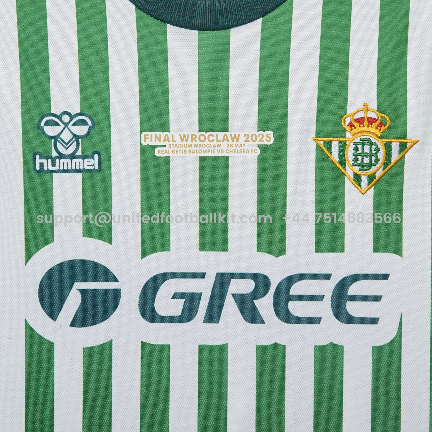 Unitedfootballkit.com | Real Betis 2025 Conference League Final Special Jersey - Fans Version -Customize Name, Number and Patch | Worldwide Shipping