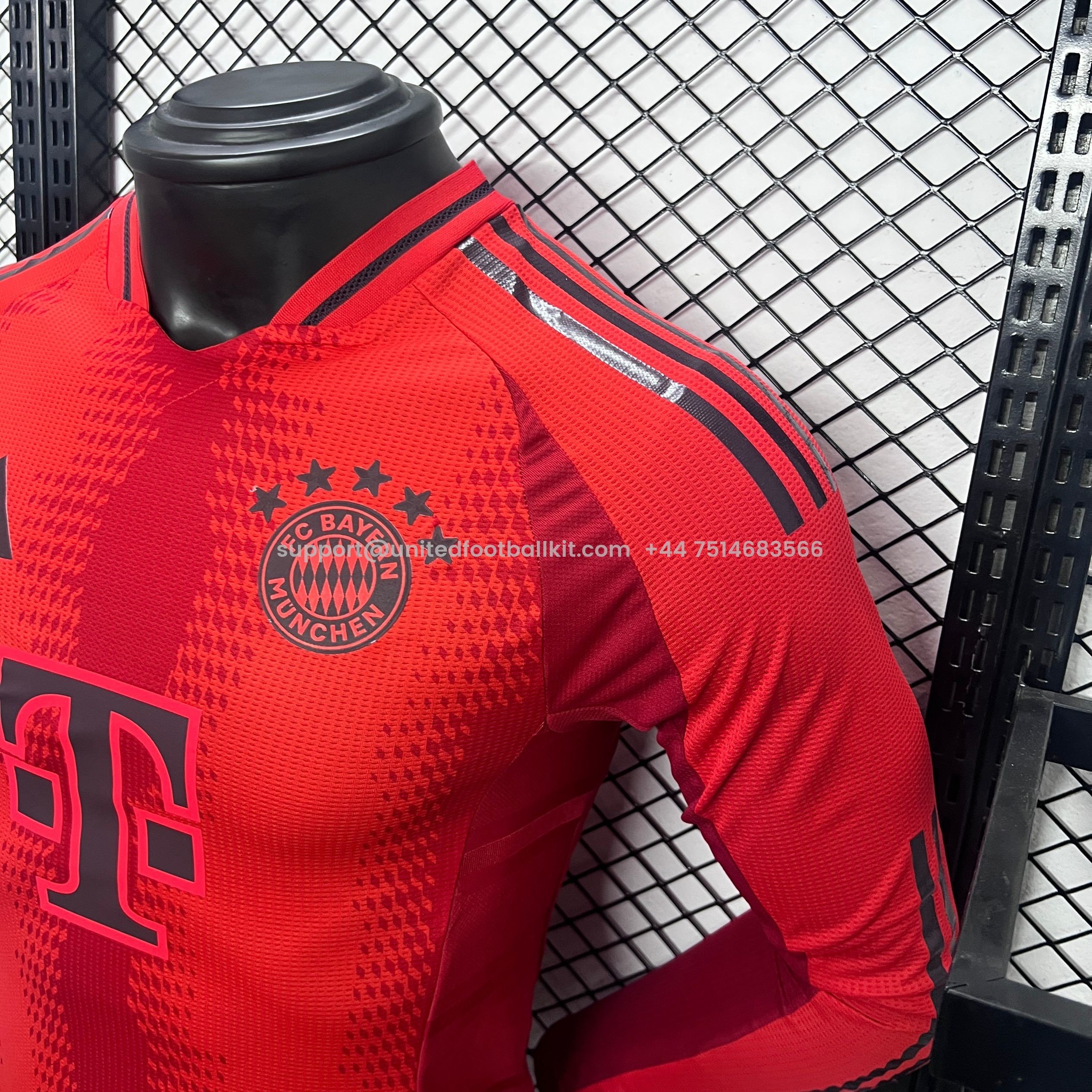Unitedfootballkit.com | Bayern Munich 24-25 Home Long Sleeve Jersey - Player Version -Customize Name, Number and Patch | Worldwide Shipping