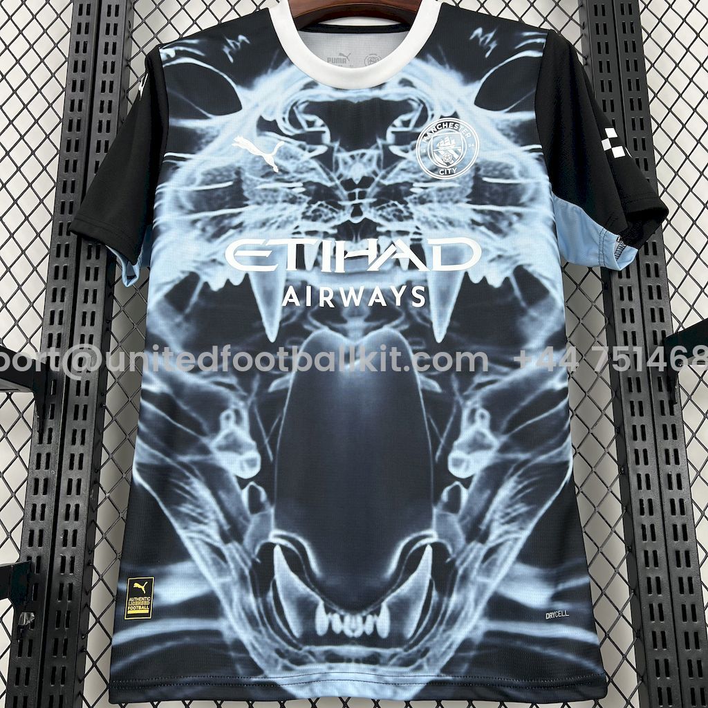 Unitedfootballkit.com | Manchester City 24-25 Black X-ray Fan-designed Special Edition Jersey - Fans Version -Customize Name, Number and Patch | Worldwide Shipping