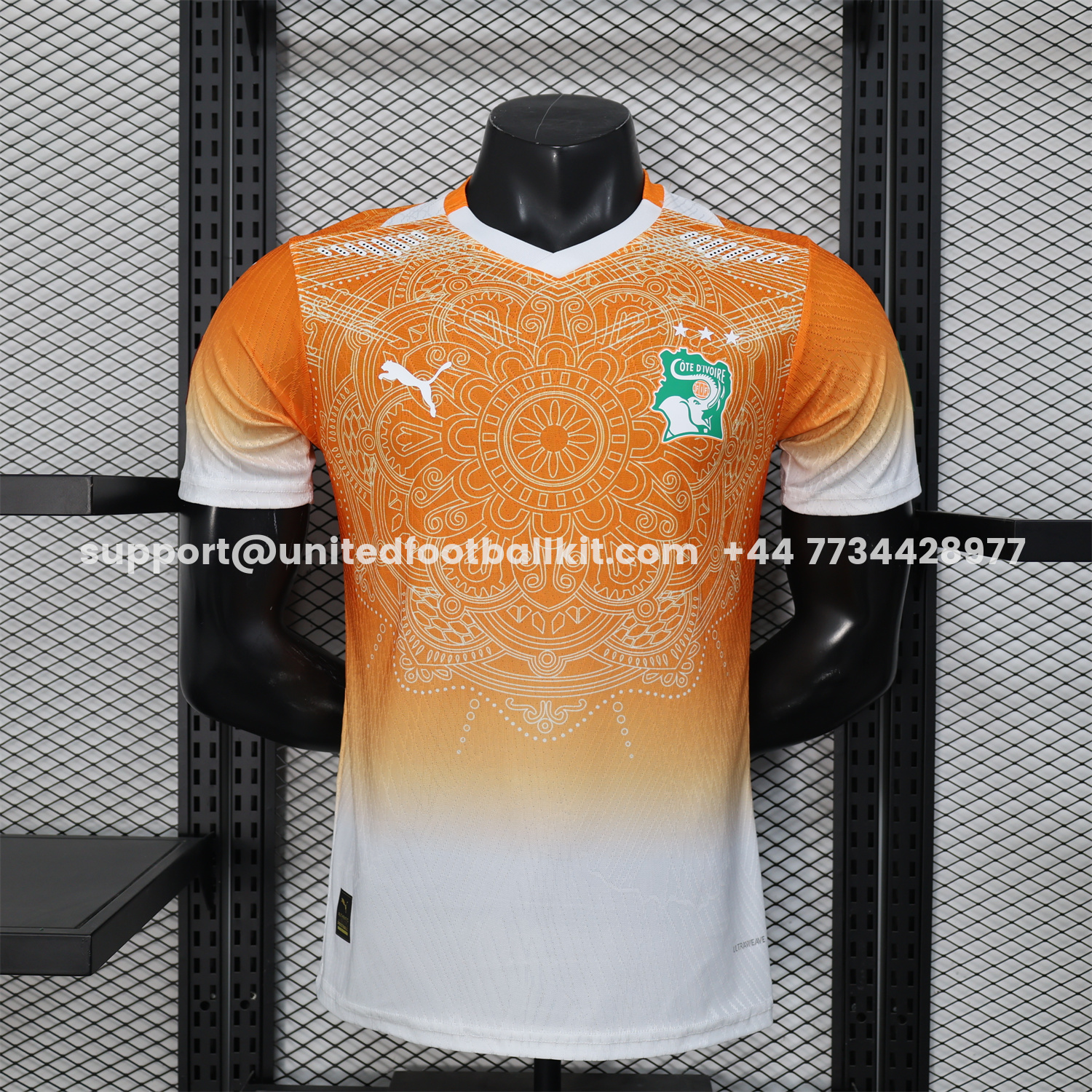 Unitedfootballkit.com | Ivory Coast 2026 Orange And White Special Jersey - Player Version -Customize Name, Number and Patch | Worldwide Shipping