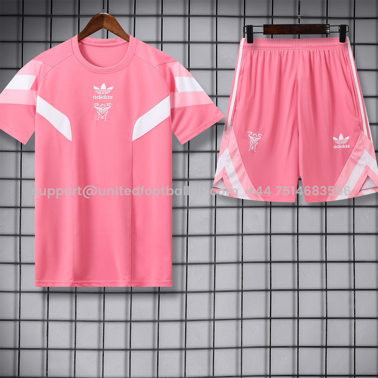 Unitedfootballkit.com | INT M.A.M 25-26 Short-Sleeve Training Set - Pink Top & Pink Shorts -Customize Name, Number and Patch | Worldwide Shipping