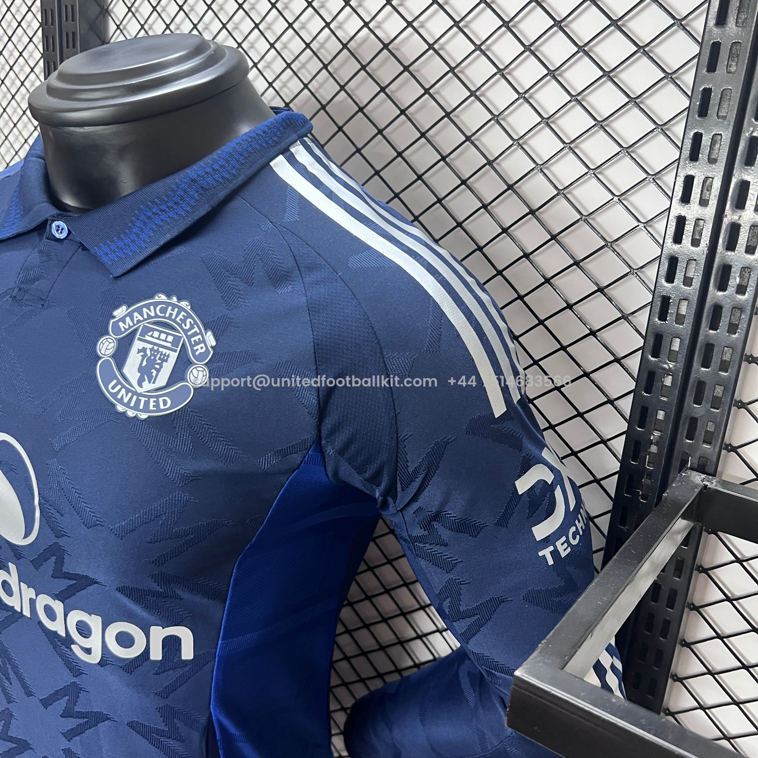 Unitedfootballkit.com | Manchester United 24-25 Away Long Sleeve Jersey - Player Version -Customize Name, Number and Patch | Worldwide Shipping