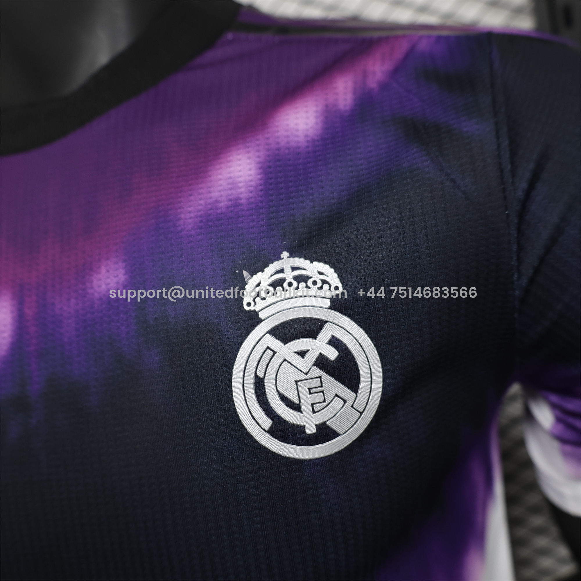 Unitedfootballkit.com | Real Madrid 24-25 White & Purple Spring Festival Special Edition Jersey - Player Version -Customize Name, Number and Patch | Worldwide Shipping