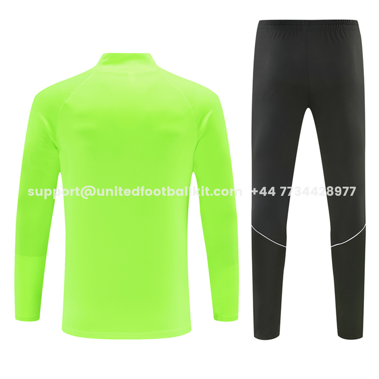 Unitedfootballkit.com | Atletico Madrid 26-27 Long Sleeves Training Set - Neon Green Top & Black Pants -Customize Name, Number and Patch | Worldwide Shipping