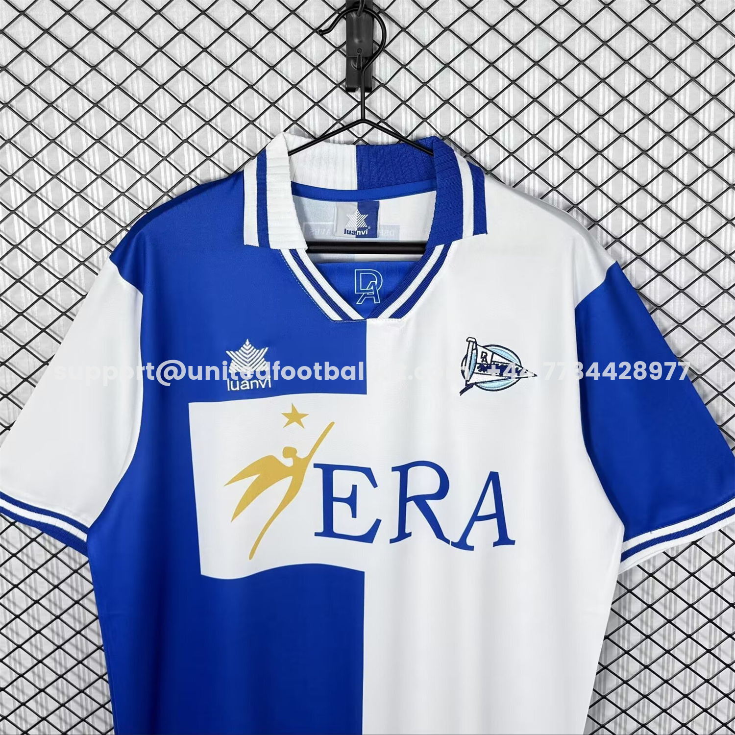 Unitedfootballkit.com | Retro Deportivo Alavés 1999-00 Home Jersey -Customize Name, Number and Patch | Worldwide Shipping
