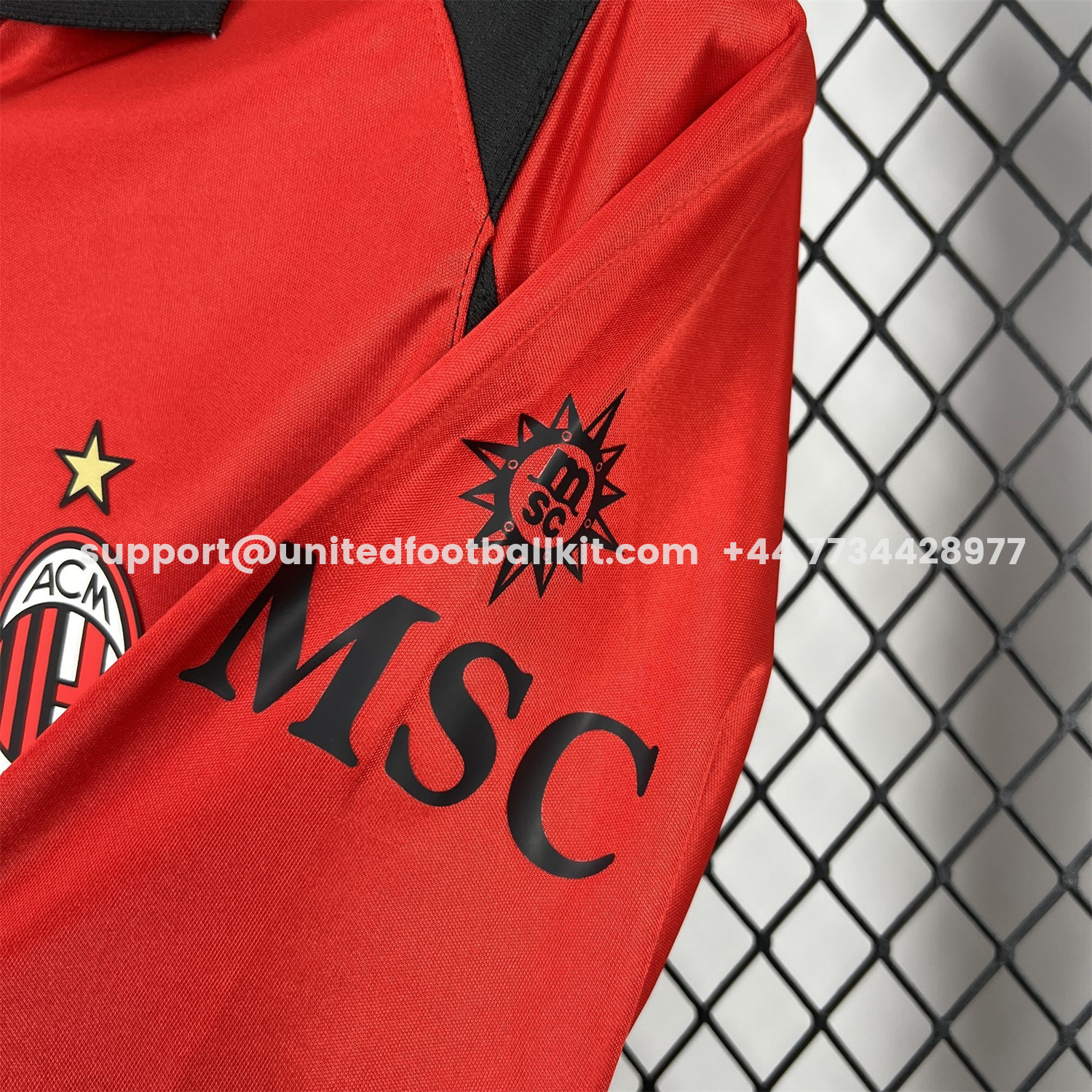 Unitedfootballkit.com | AC Milan 25-26 Fourth Red Long Sleeves Jersey - Fans Version -Customize Name, Number and Patch | Worldwide Shipping