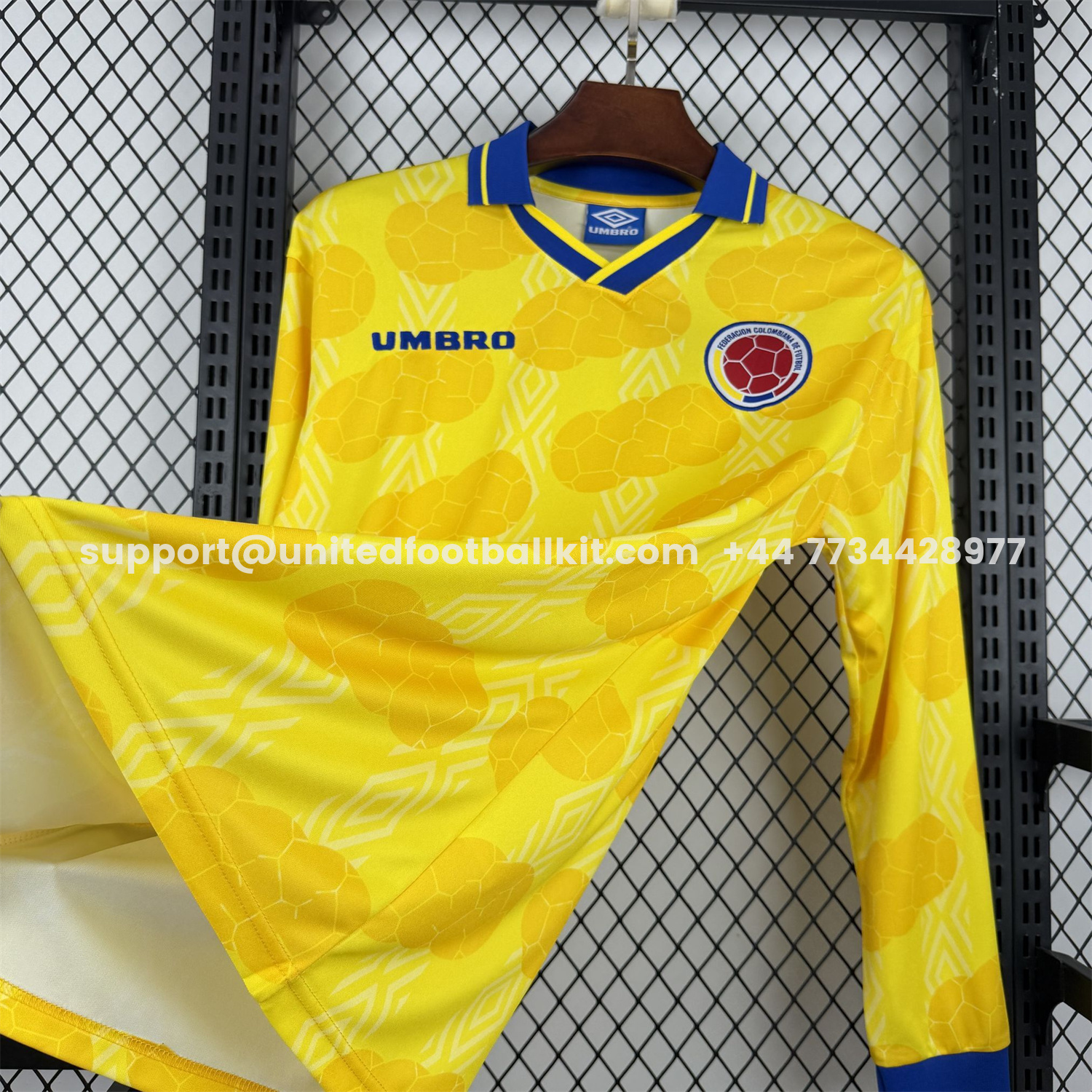 Unitedfootballkit.com | Retro Colombia 1994 Home Long Sleeves Jersey -Customize Name, Number and Patch | Worldwide Shipping