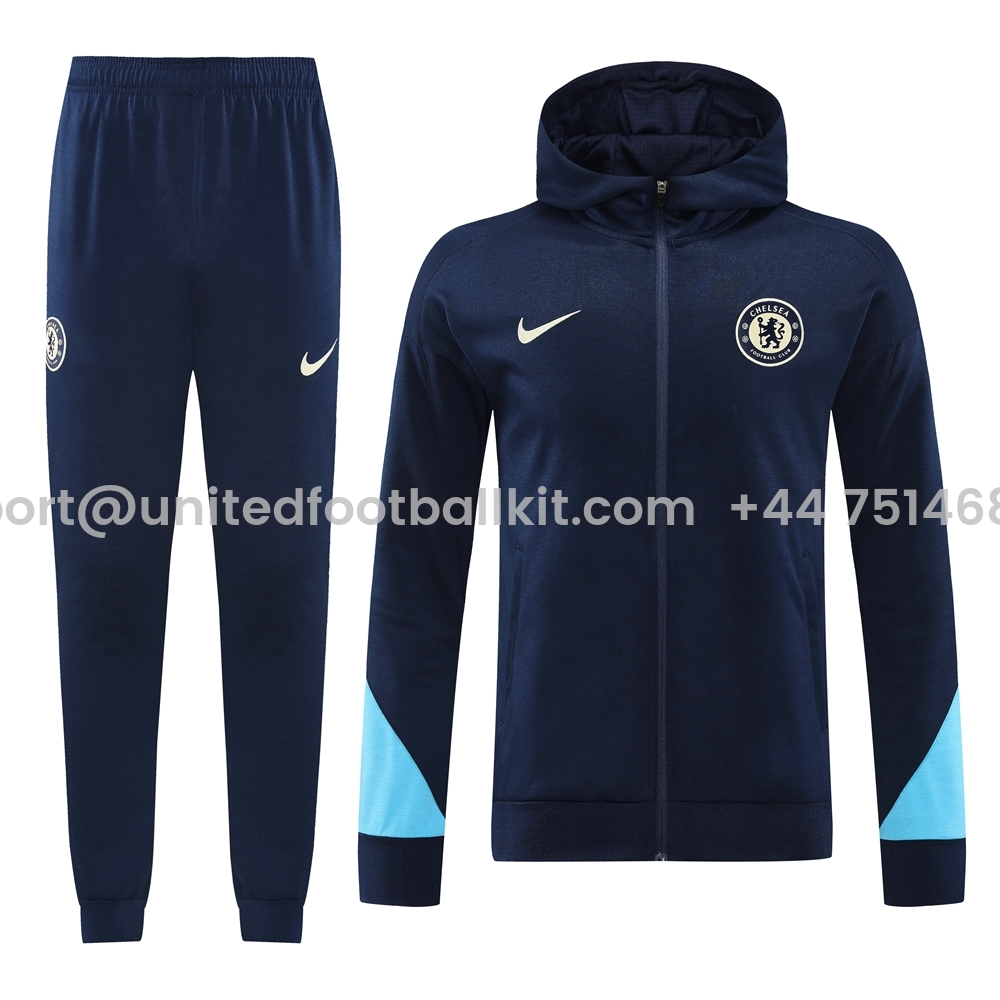 Unitedfootballkit.com | C.H.E.L.S.E.A 24-25 Jacket Training Tracksuit - Deep Blue -Customize Name, Number and Patch | Worldwide Shipping