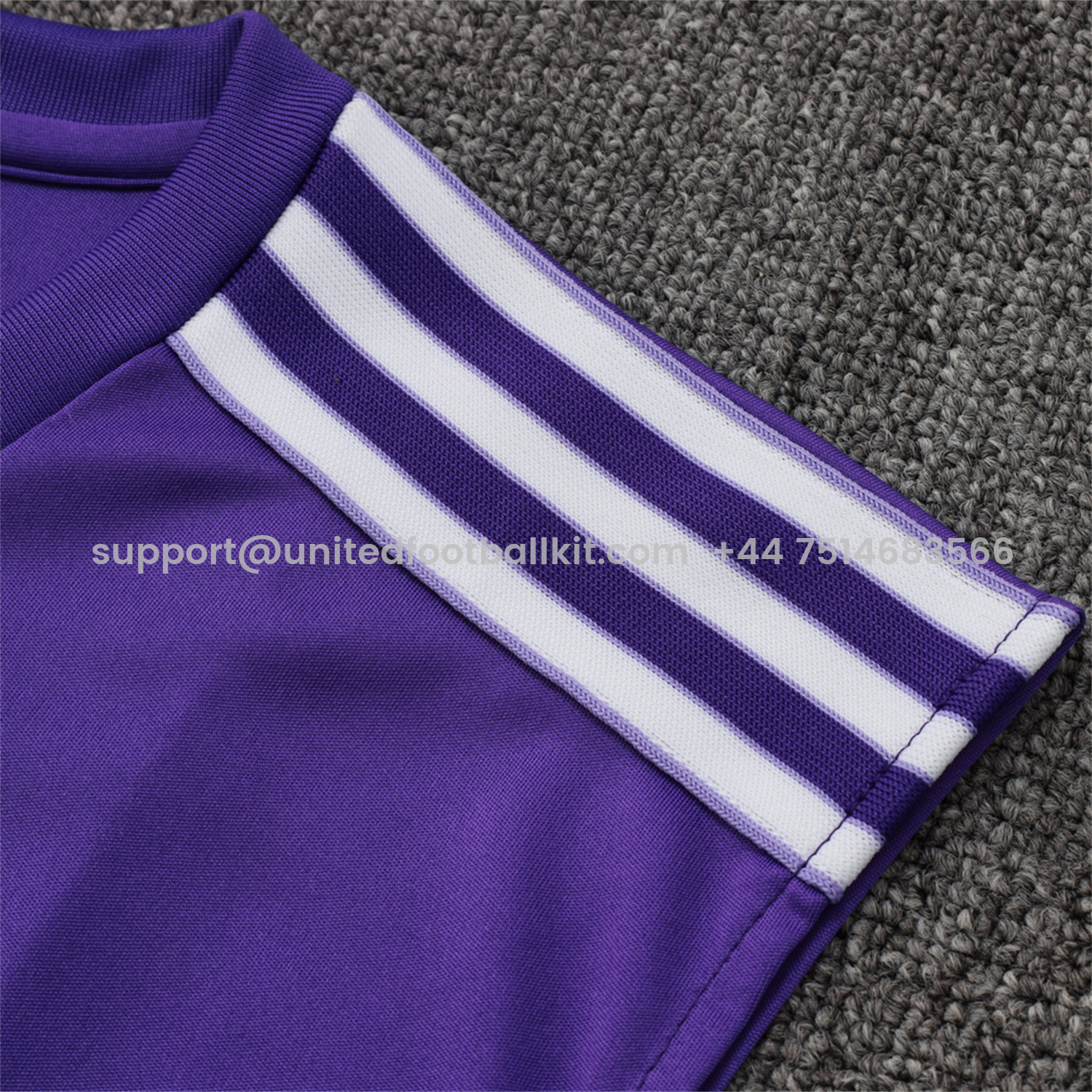 Unitedfootballkit.com | Real Madrid 25-26 Throwback Trefoil Vest Training Set - Purple -Customize Name, Number and Patch | Worldwide Shipping