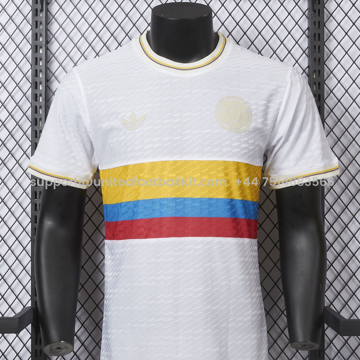 Unitedfootballkit.com | Colombia 2024 100th Anniversary Jersey with Jacquard Fabric - Player Version -Customize Name, Number and Patch | Worldwide Shipping