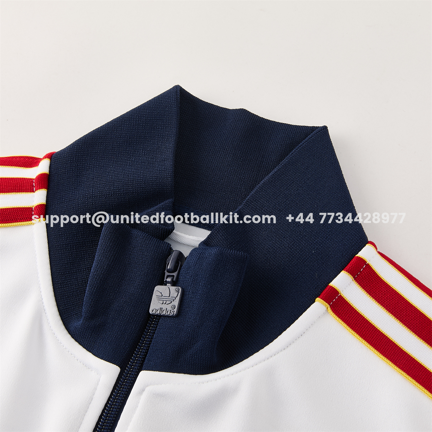 Unitedfootballkit.com | AS Roma 25-26 Originals LFSTLR Jacket Training Tracksuit - White Top and Blue Pant -Customize Name, Number and Patch | Worldwide Shipping