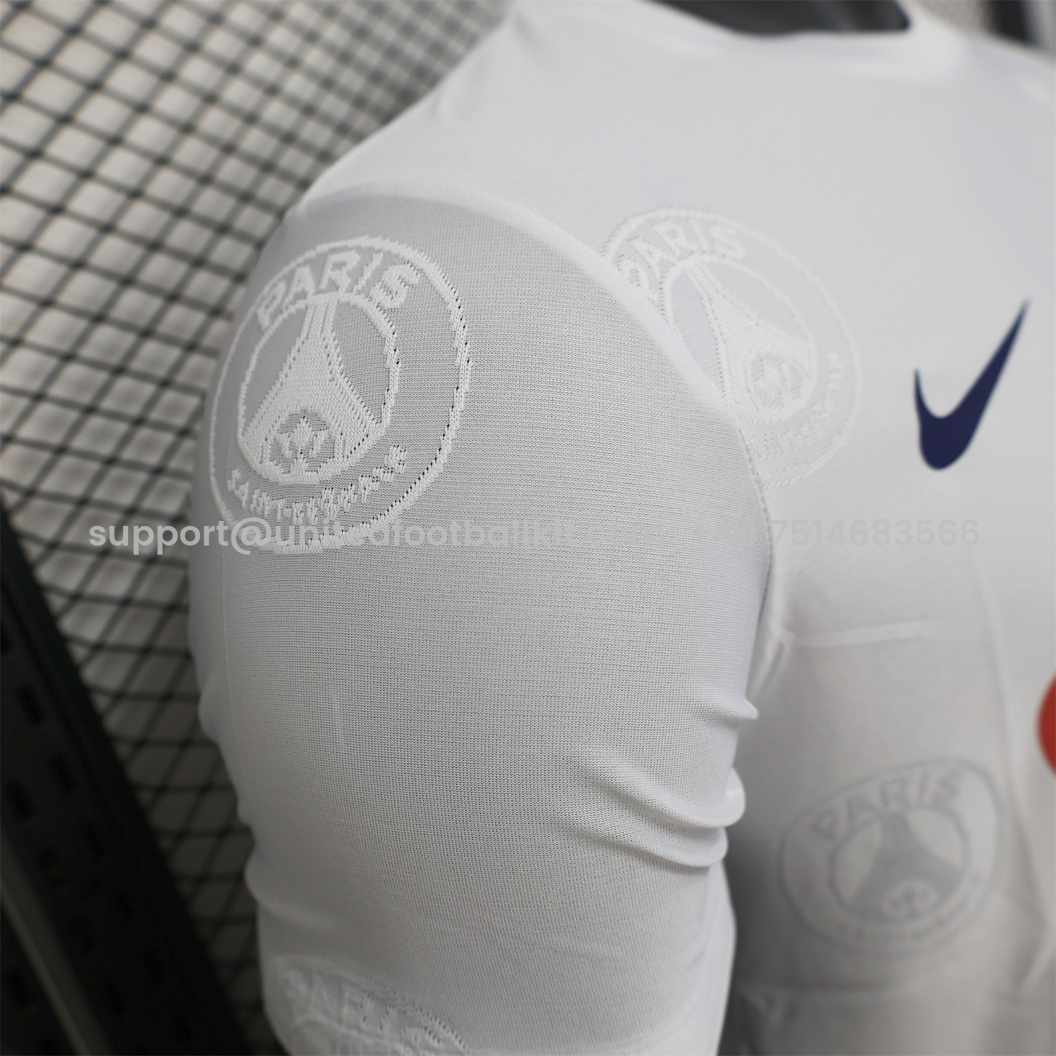 Unitedfootballkit.com | Paris Saint-Germain PSG 25-26 White Jersey with Team Logo Decoration and Gradient Advertising - Player Version -Customize Name, Number and Patch | Worldwide Shipping
