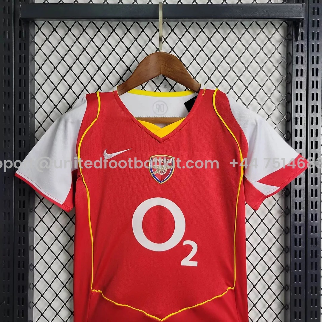 Unitedfootballkit.com | Retro Arsenal 2004-05 Home Stadium Kids Kit -Customize Name, Number and Patch | Worldwide Shipping