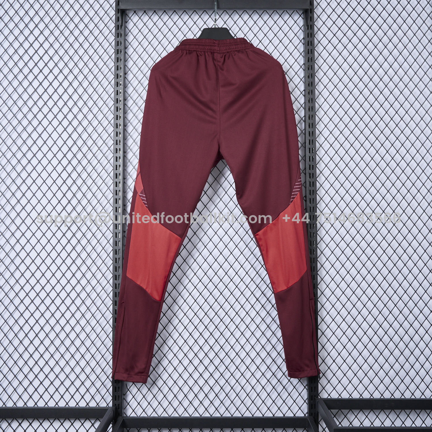Unitedfootballkit.com | AS Roma 24-25 Burgundy Training Pants - Player Version -Customize Name, Number and Patch | Worldwide Shipping