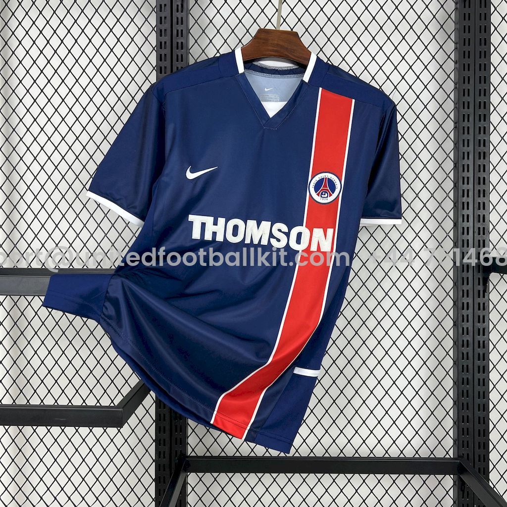 Unitedfootballkit.com | Retro Paris Saint-Germain PSG 2002-03 Home Jersey -Customize Name, Number and Patch | Worldwide Shipping