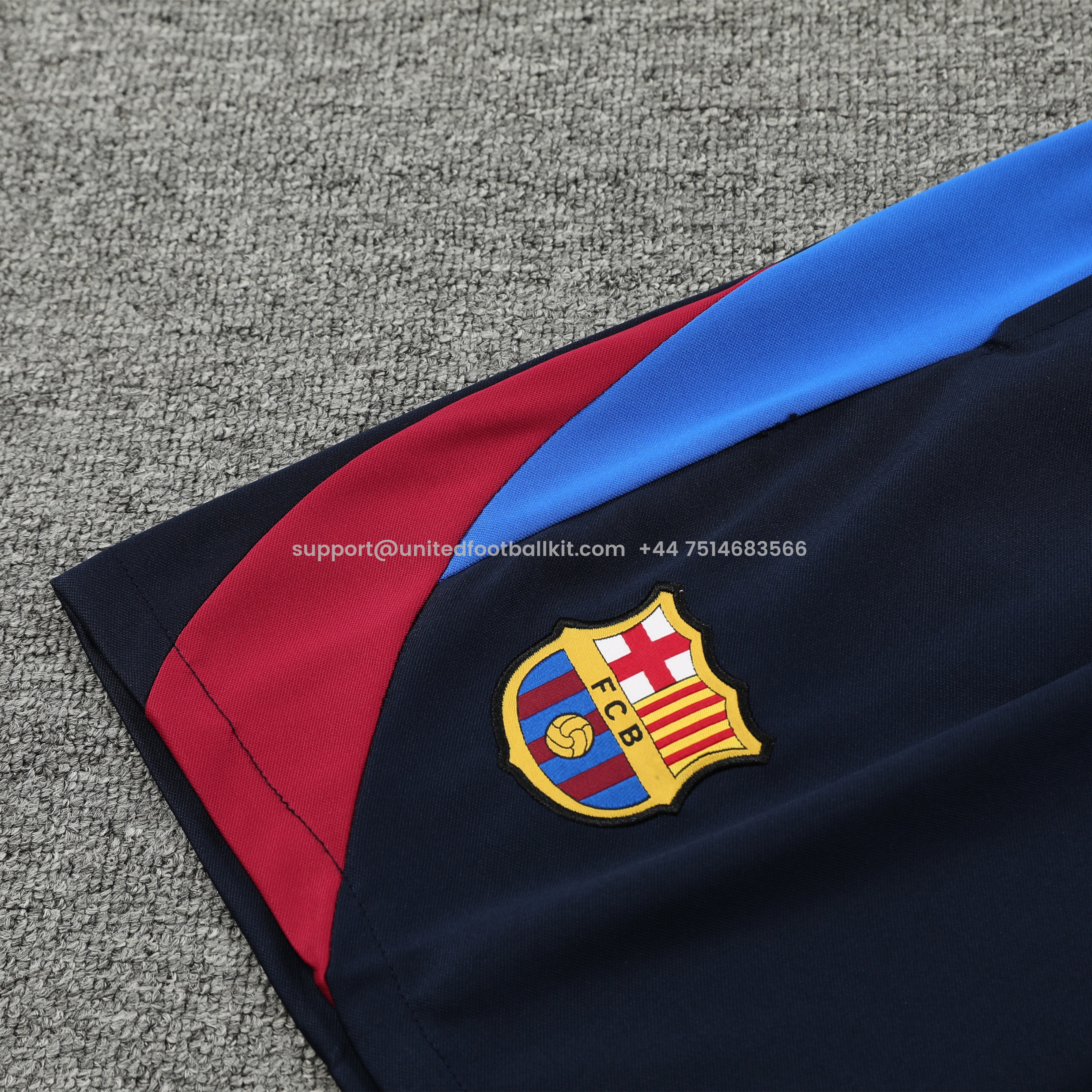 Unitedfootballkit.com | Barcelona 24-25 Training Vest Suit - White with Pattern -Customize Name, Number and Patch | Worldwide Shipping