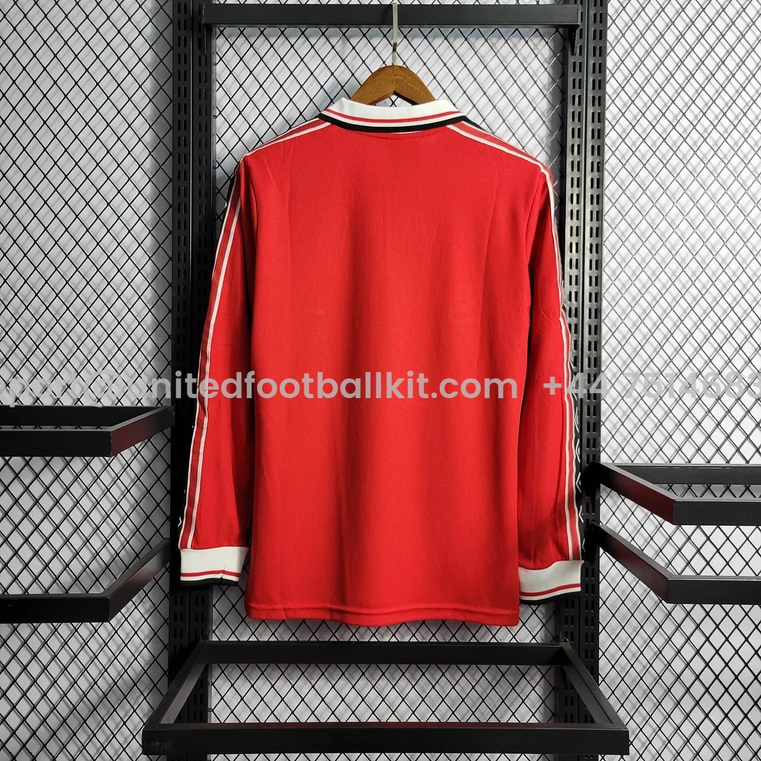 Unitedfootballkit.com | Retro Manchester United 98-99 Home Long Sleeve Jersey -Customize Name, Number and Patch | Worldwide Shipping