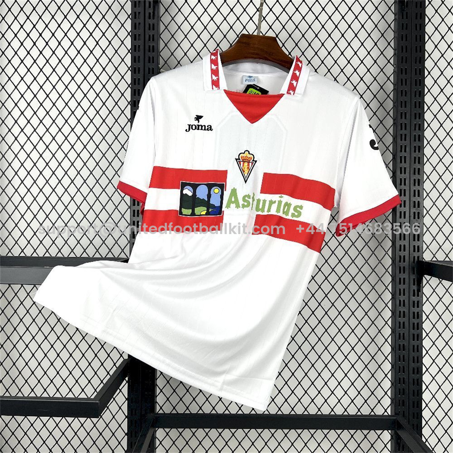 Unitedfootballkit.com | Retro Sporting de Gijon 1996-97 Away Jersey -Customize Name, Number and Patch | Worldwide Shipping