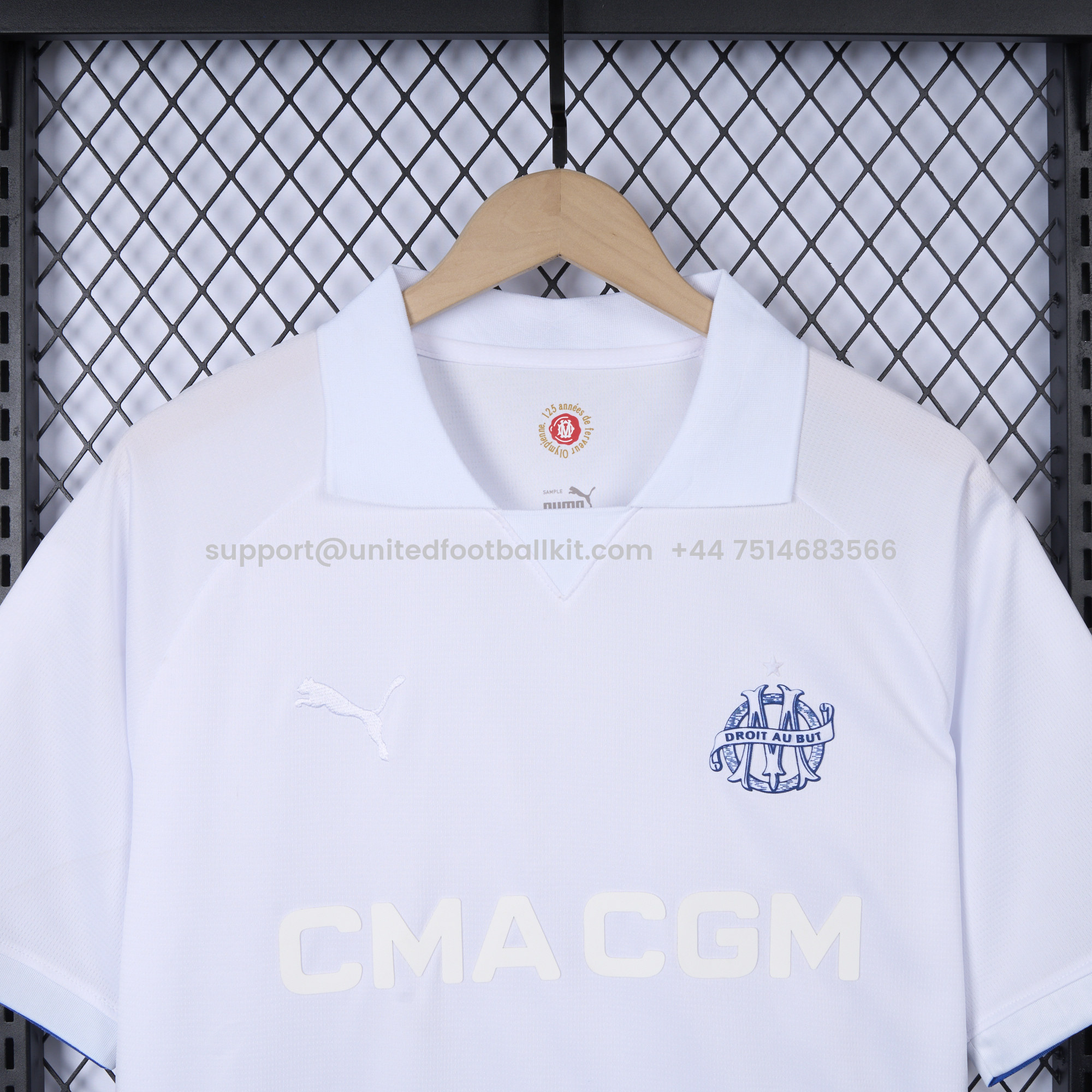 Unitedfootballkit.com | Marseille 24-25 125th Anniversary White Jersey - Fans Version -Customize Name, Number and Patch | Worldwide Shipping