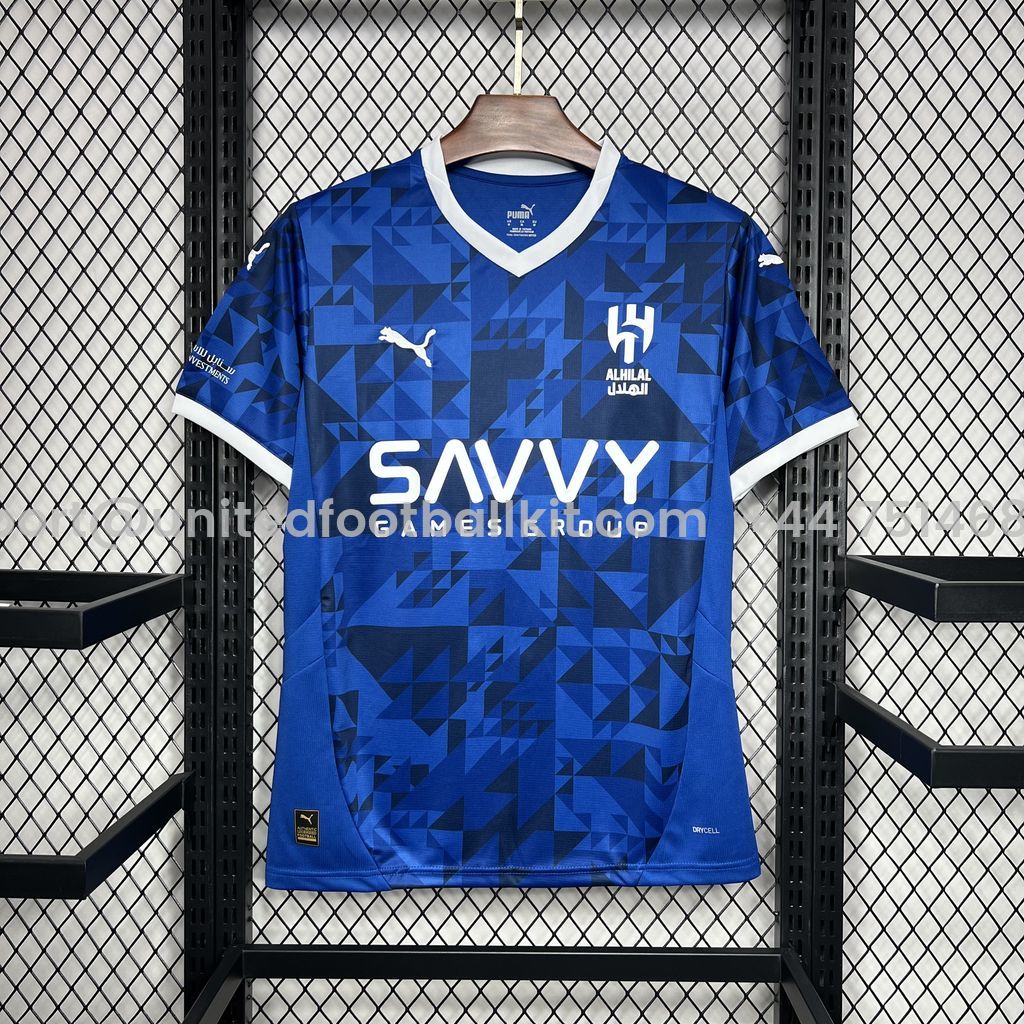 Unitedfootballkit.com | Al Hilal Riyadh Crescent 24-25 Home Jersey - Fans Version -Customize Name, Number and Patch | Worldwide Shipping