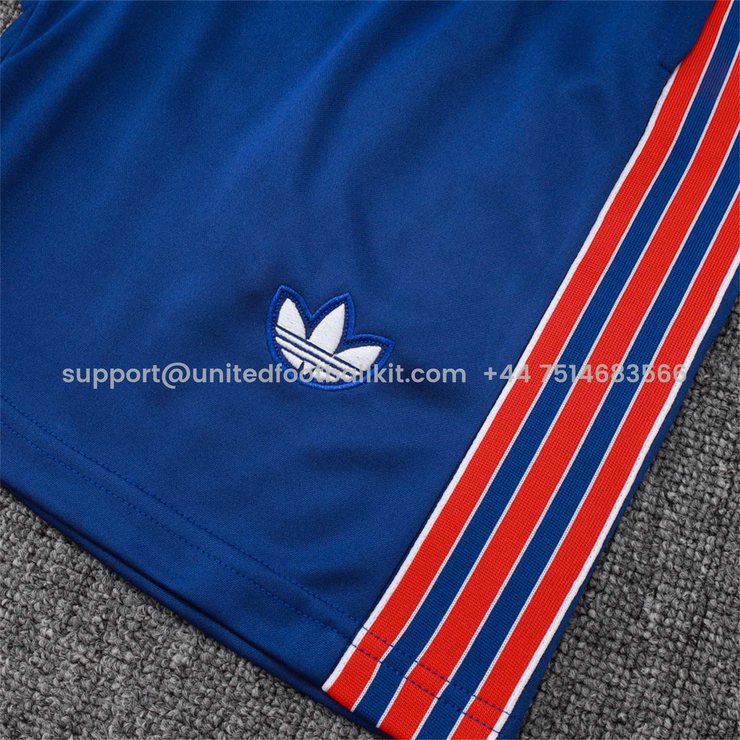 Unitedfootballkit.com | Arsenal 25-26 Throwback Trefoil Vest Training Set - Royal Blue Vest and Shorts -Customize Name, Number and Patch | Worldwide Shipping