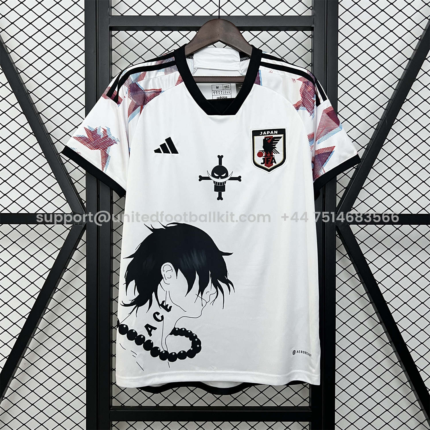 Unitedfootballkit.com | Japan 2024 Portgas·D· Ace White Jersey - Fans Version -Customize Name, Number and Patch | Worldwide Shipping