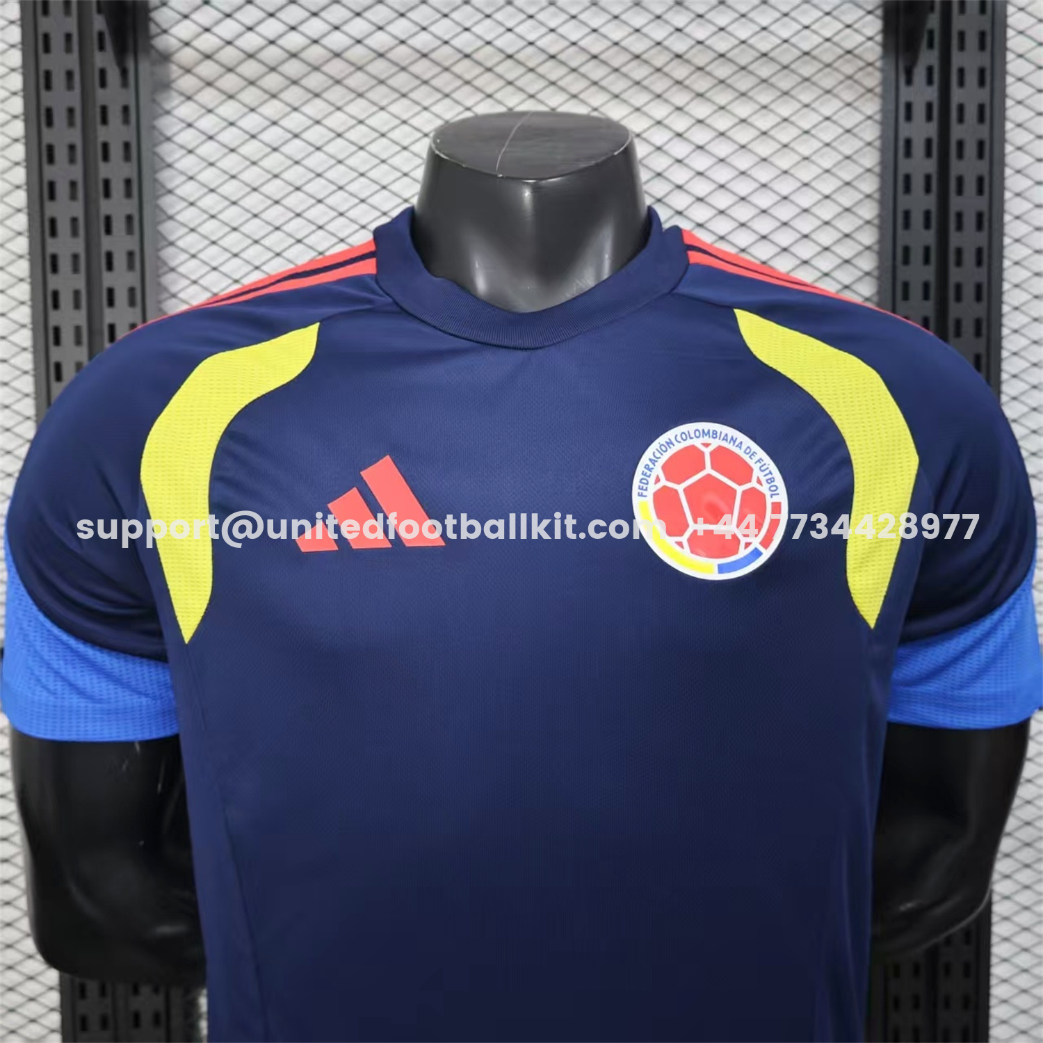 Unitedfootballkit.com | Colombia 2026 Dark Blue Pre-Match Training Jersey - Player Version -Customize Name, Number and Patch | Worldwide Shipping