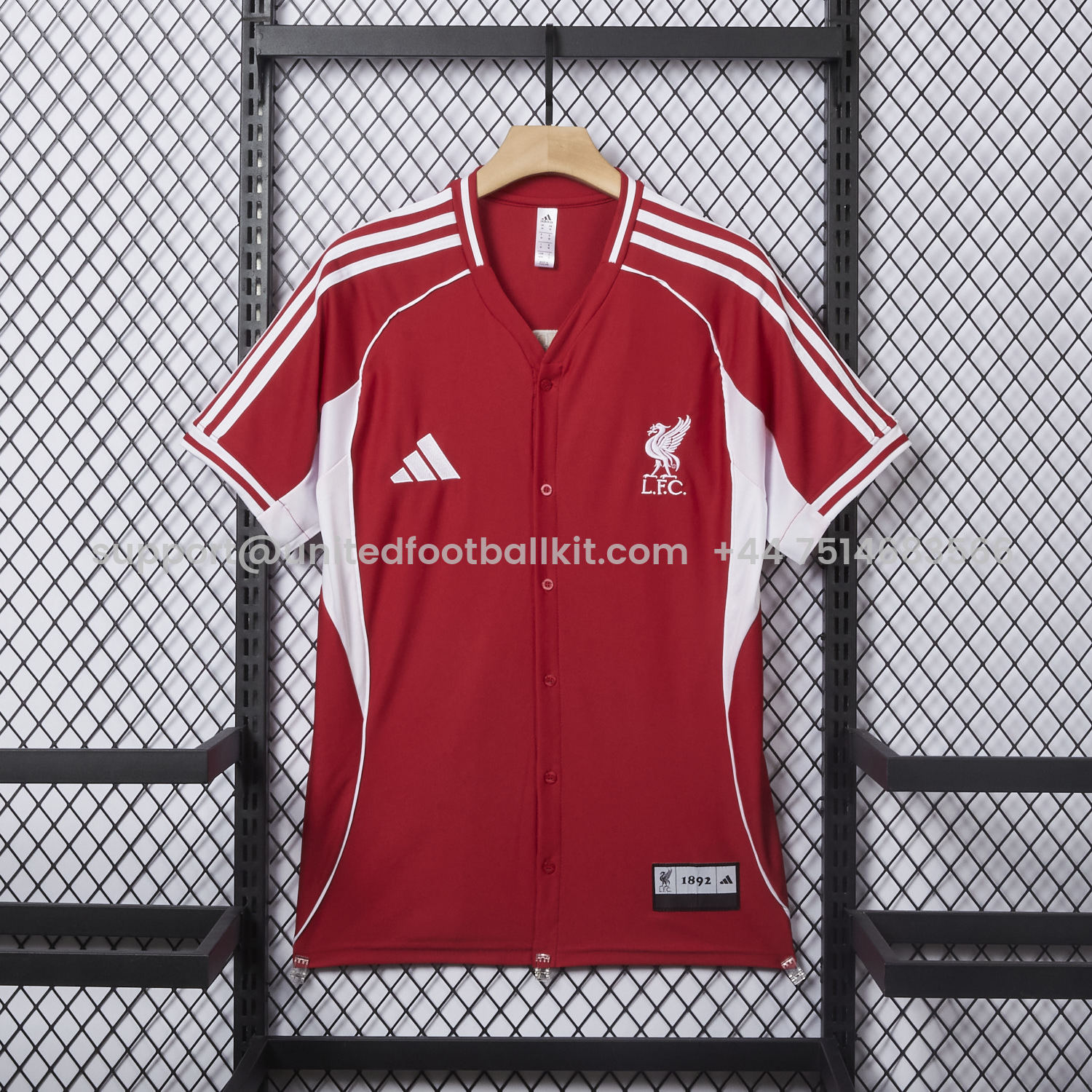 Unitedfootballkit.com | Liver.pool 25-26 Red Baseball Jersey -Customize Name, Number and Patch | Worldwide Shipping