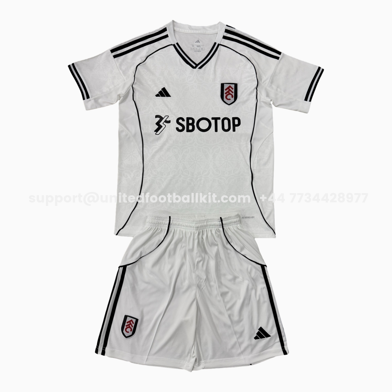 Unitedfootballkit.com | Fulham 25-26 Home Men's Adult Jersey Set - Fans Version -Customize Name, Number and Patch | Worldwide Shipping