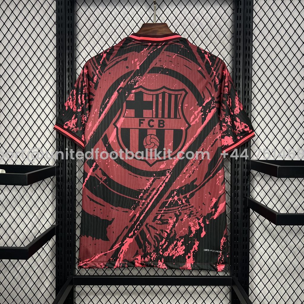 Unitedfootballkit.com | Barcelona 24-25 Red Crest Special Edition Jersey - Fans Version -Customize Name, Number and Patch | Worldwide Shipping