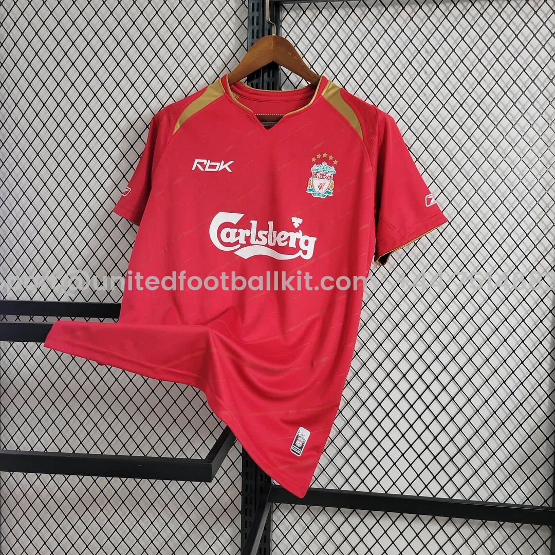 Unitedfootballkit.com | Retro Liver.pool 2005-06 European Home Stadium Jersey -Customize Name, Number and Patch | Worldwide Shipping