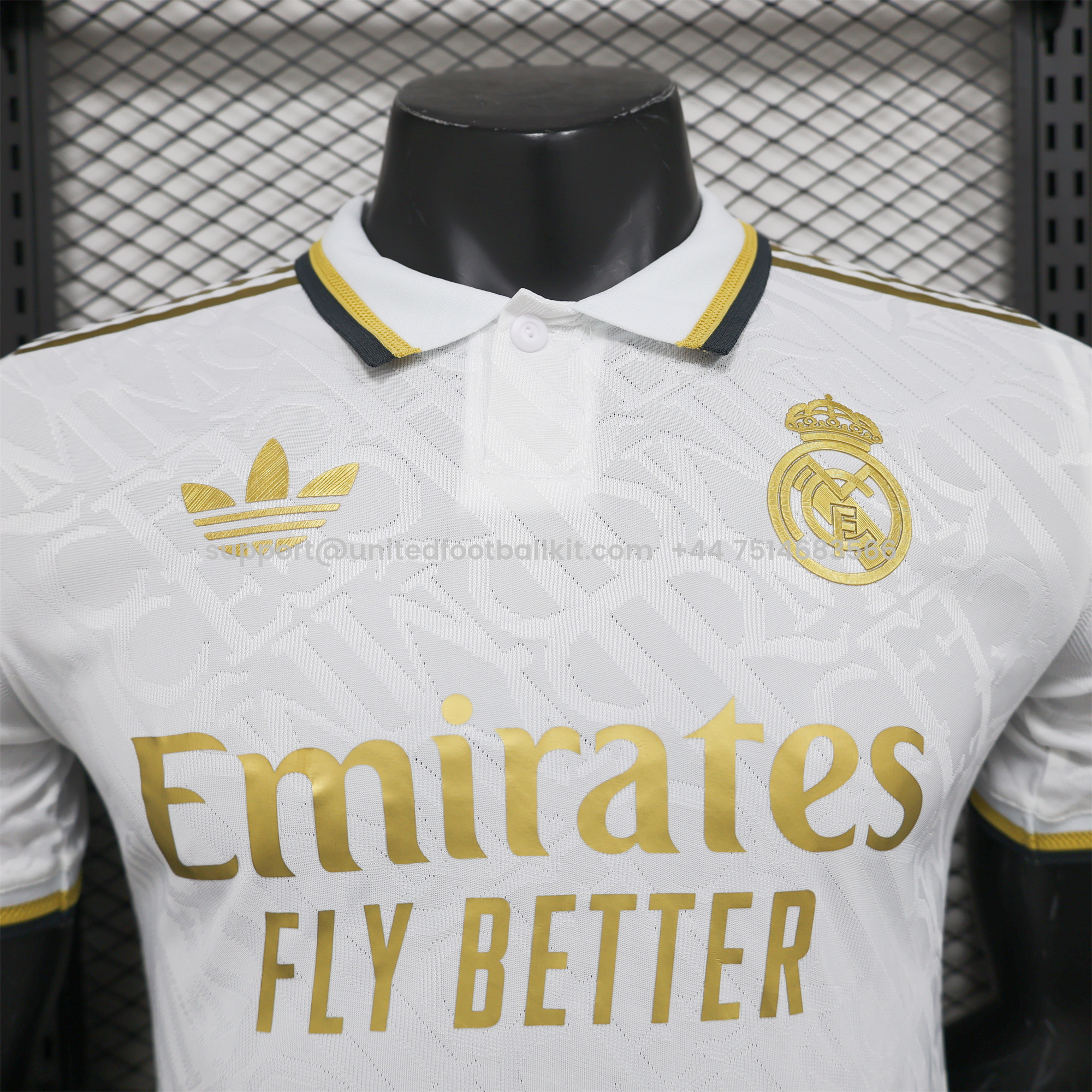 Unitedfootballkit.com | Real Madrid 24-25 White Gold Special Edition Jersey - Player Version -Customize Name, Number and Patch | Worldwide Shipping